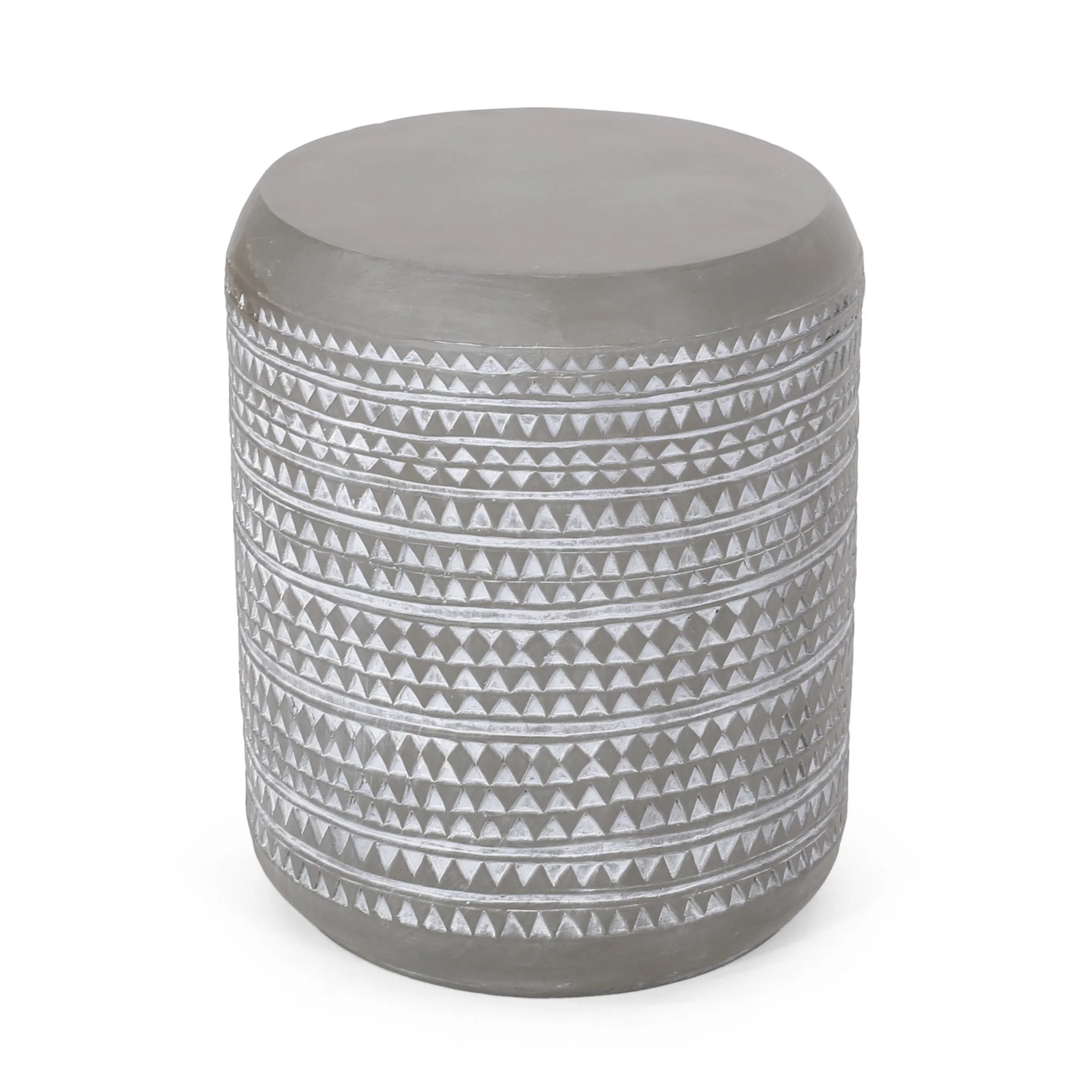 Outdoor Side Table With Cylindrical Shape - White - Image 4