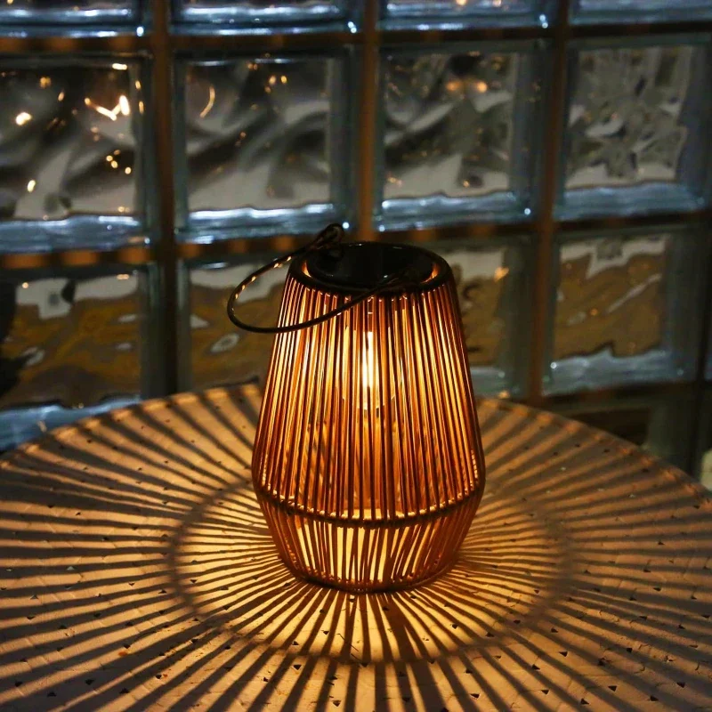Outdoor Solar Hanging Lights Waterproof Woven Lanterns for Garden Yard - Image 8