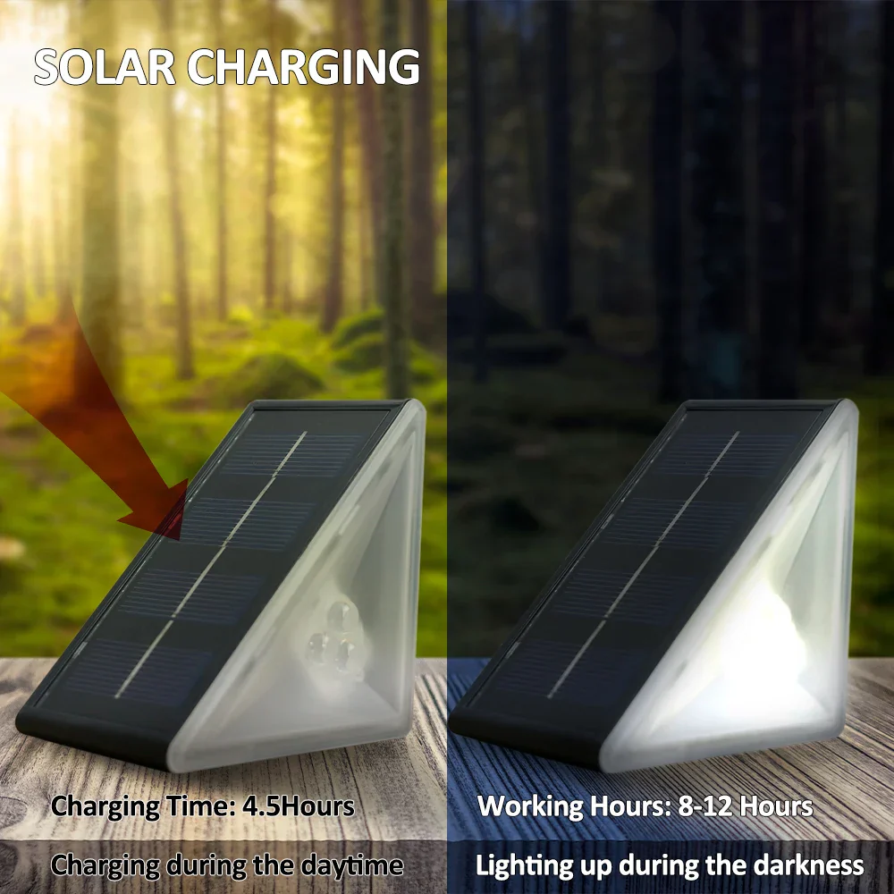 Outdoor Solar Step Lights Warm White RGB IP67 Waterproof Pathway Patio Yard - Image 5