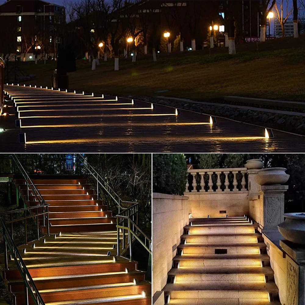 Outdoor Solar Step Lights Warm White RGB IP67 Waterproof Pathway Patio Yard - Image 6