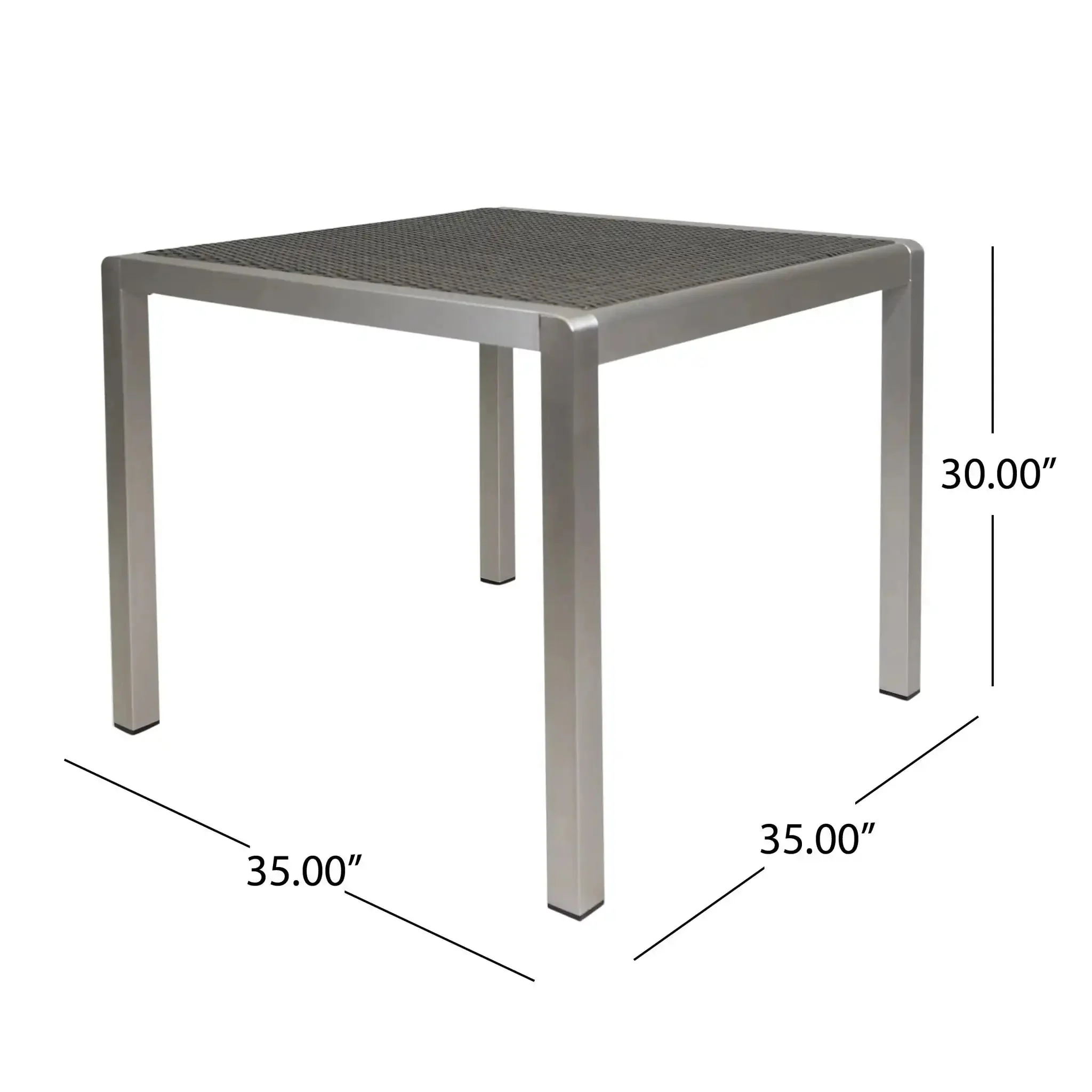 Outdoor Square Dining Table With Aluminum Frame - Image 5