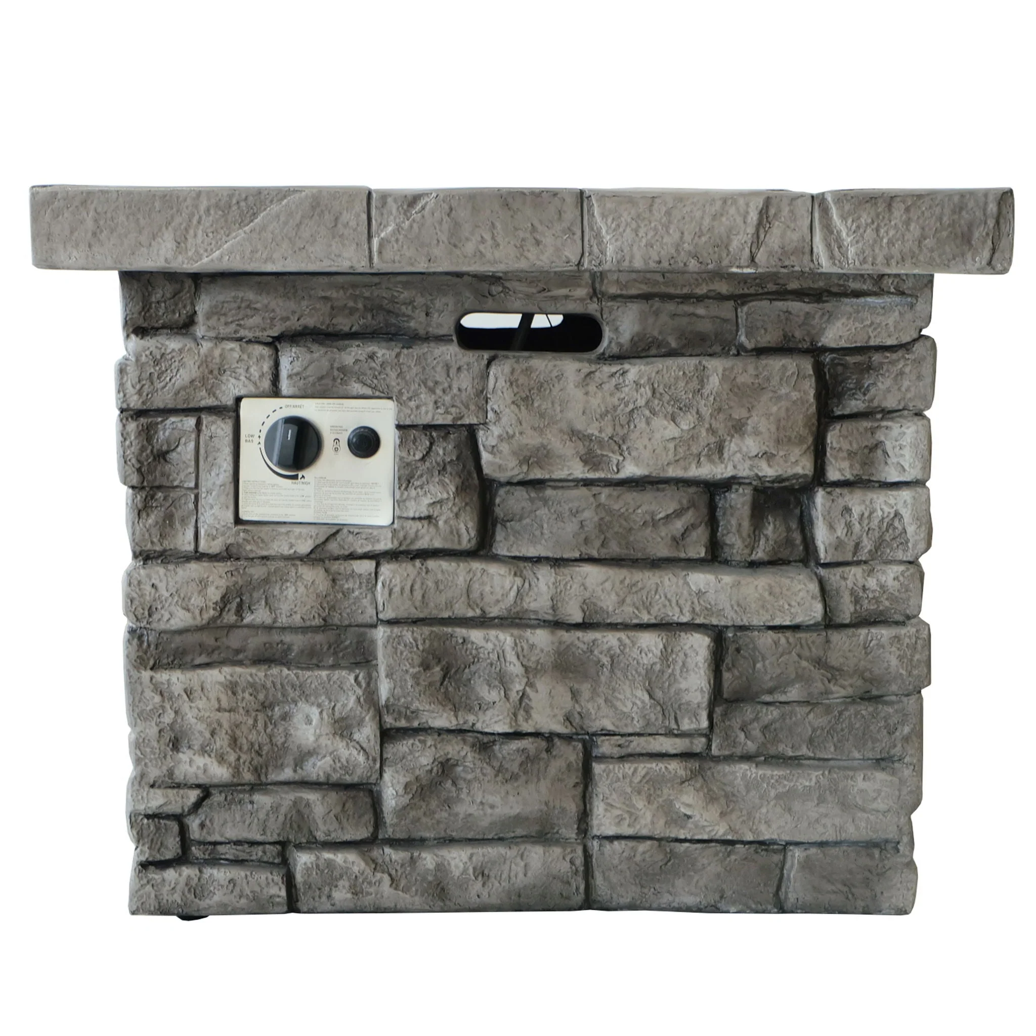 Outdoor Square Propane Fire Pit 40,000 BTU - Gray - Image 4