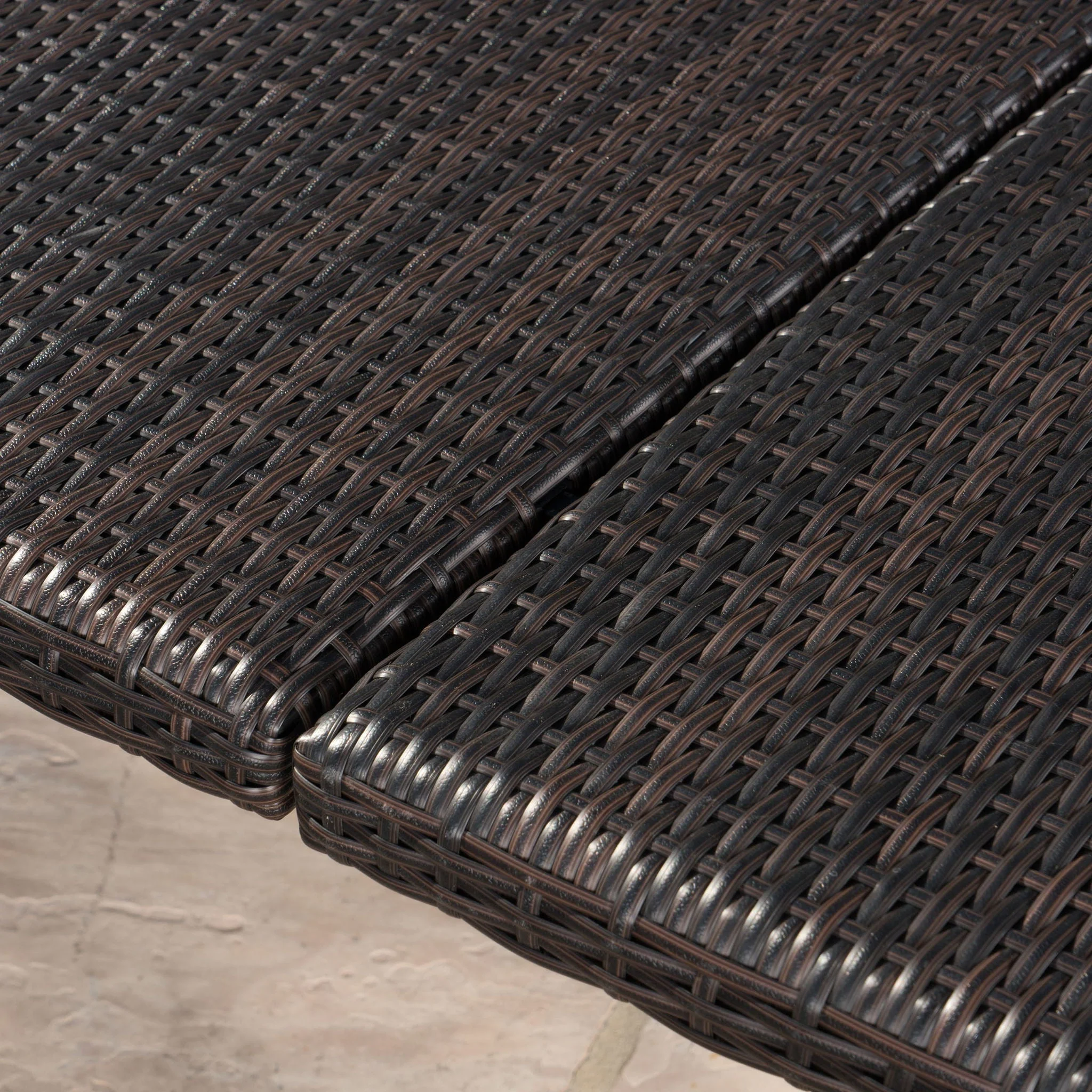 Outdoor Square Rattan Wicker Dining Table - Brown - Image 4