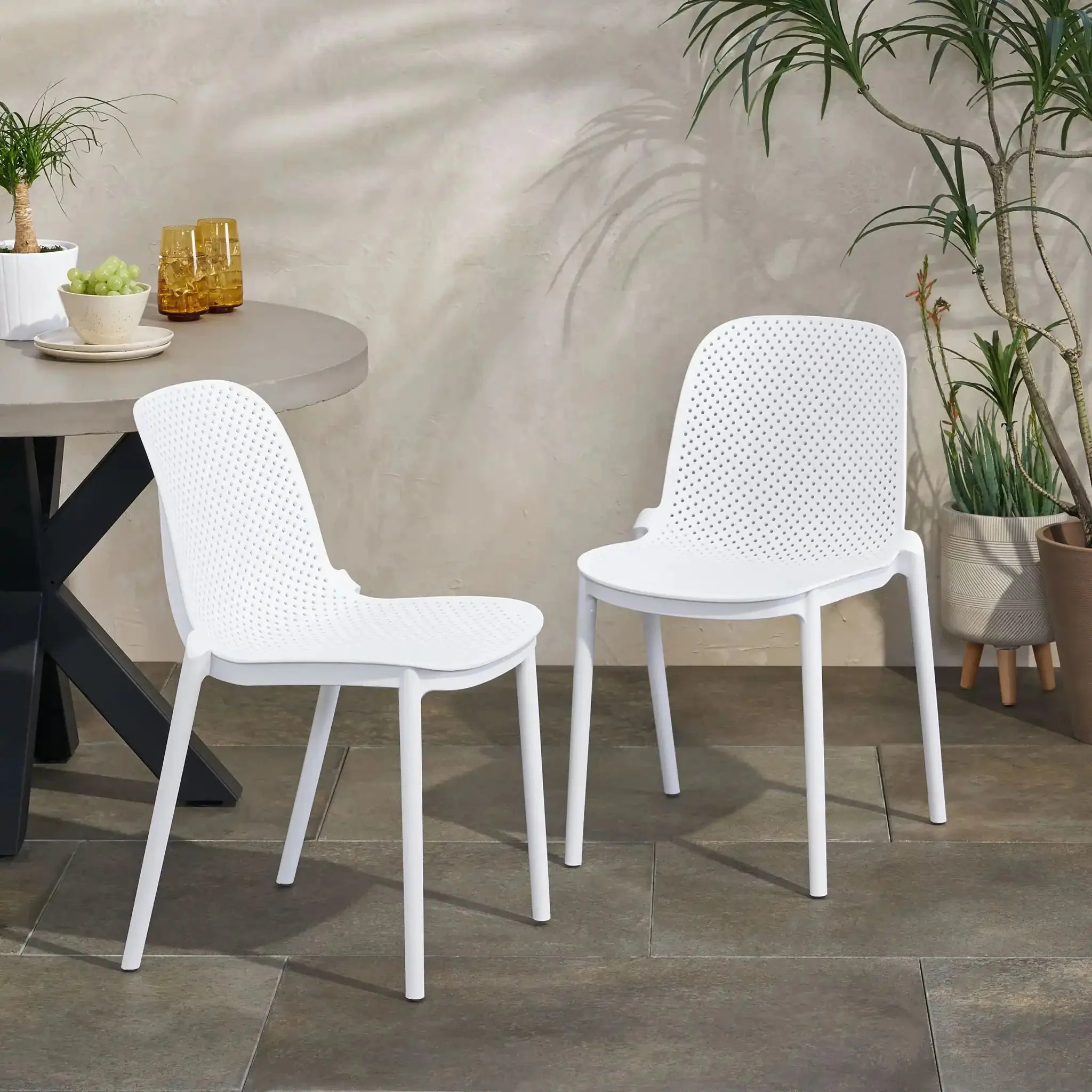 Outdoor Stacking Dining Side Chair (Set of 2) - Image 4