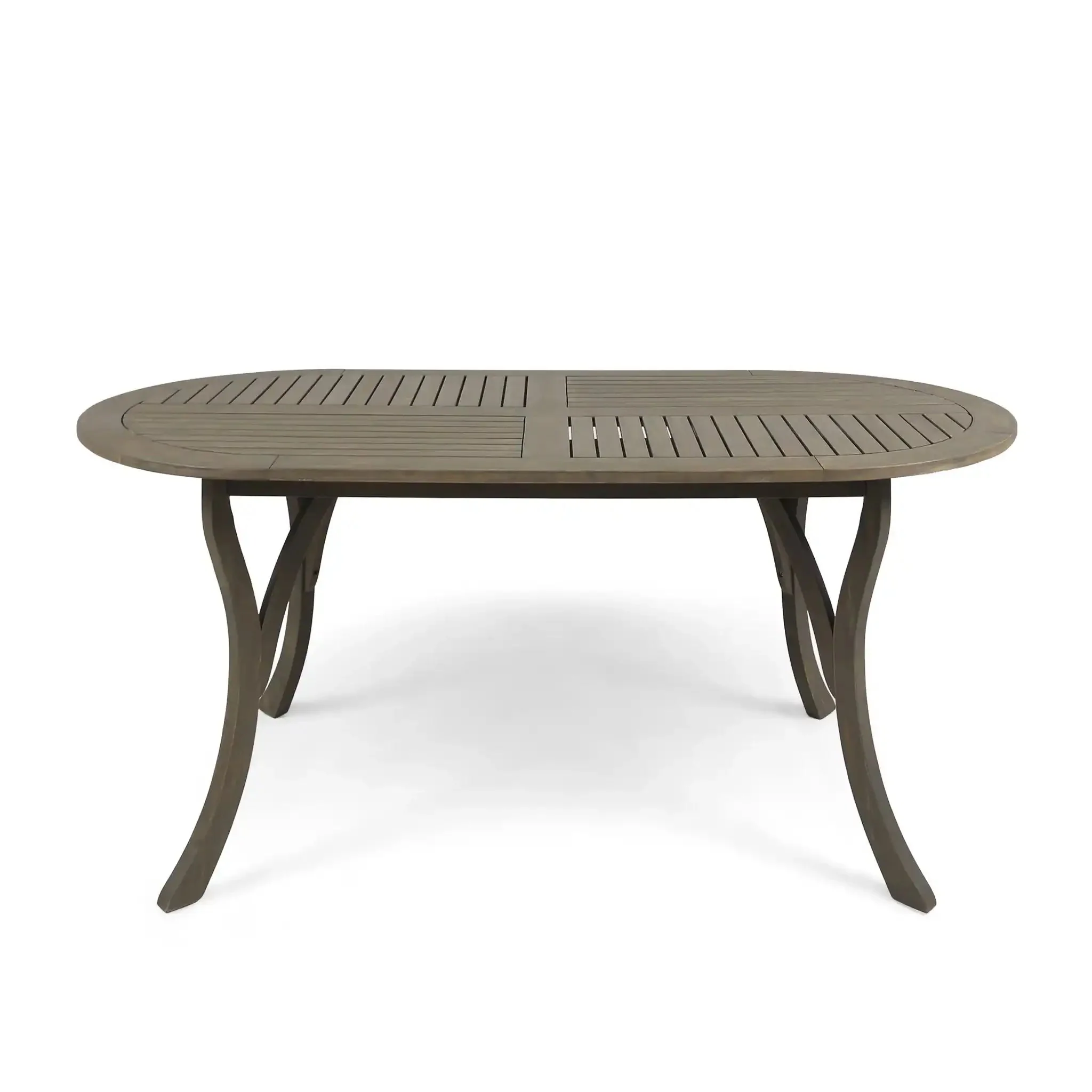 Outdoor Table With Smooth Lines, Slat Top - Image 2