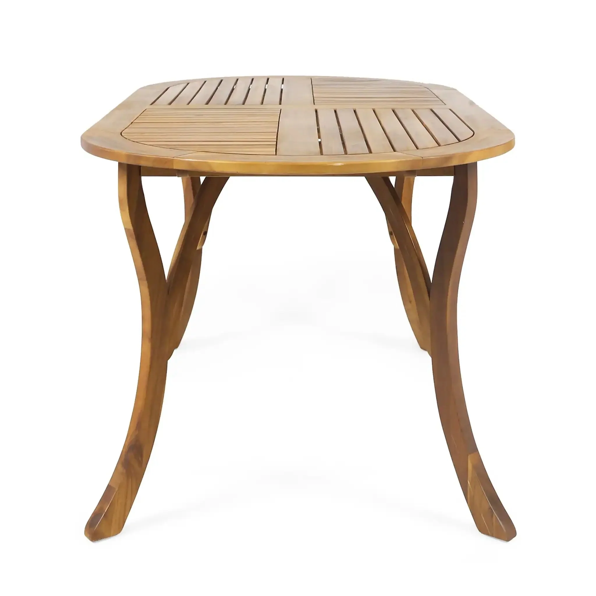 Outdoor Table With Smooth Lines, Slat Top - Image 3