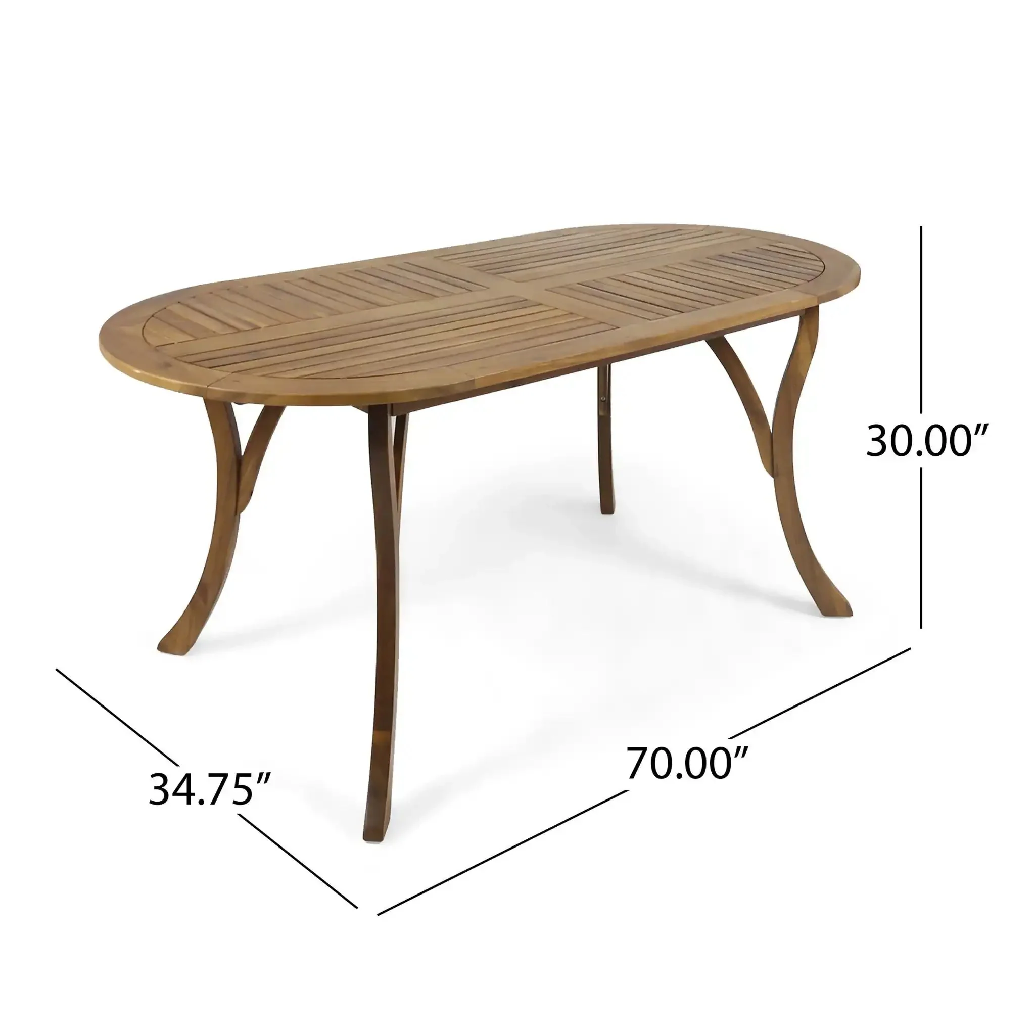 Outdoor Table With Smooth Lines, Slat Top - Image 7
