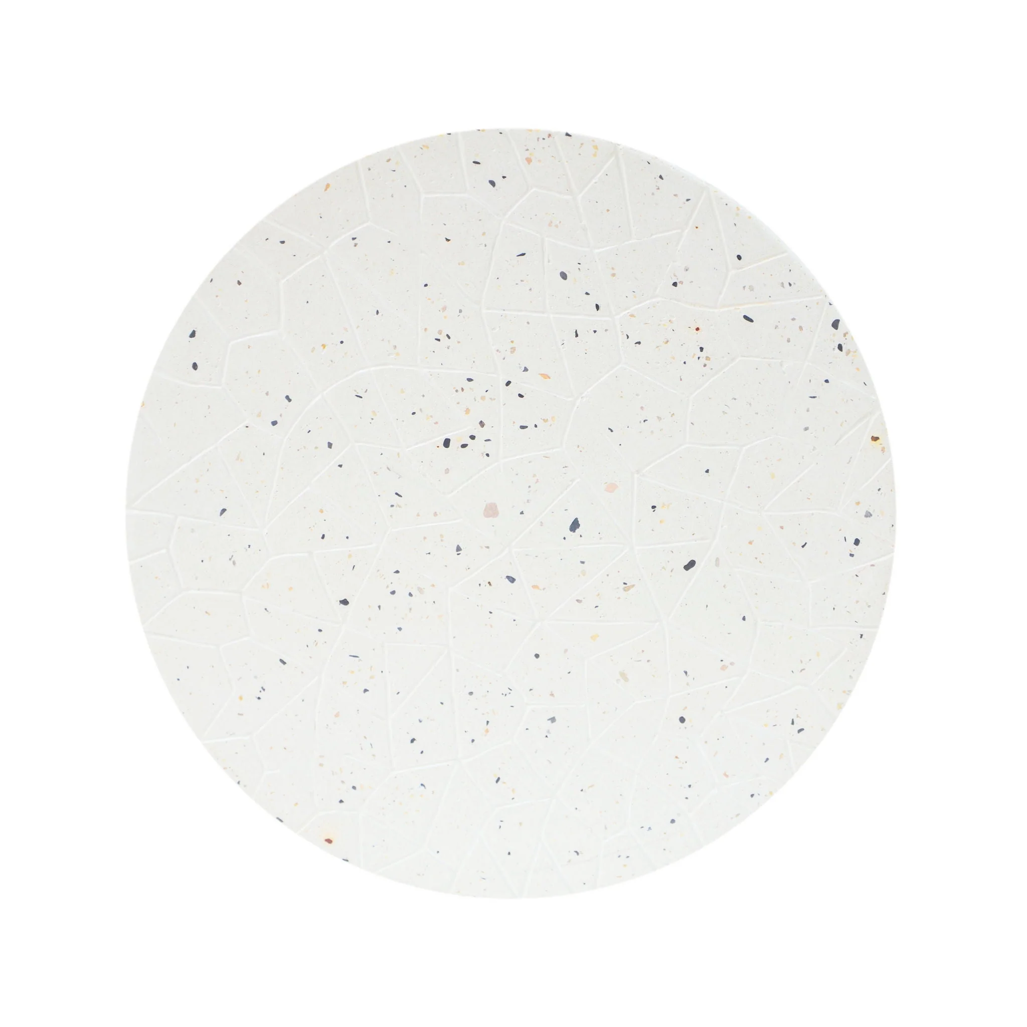 Outdoor Terrazzo Concrete Drum End Table, Living Room Accent Table - White Terrazzo - Image 4