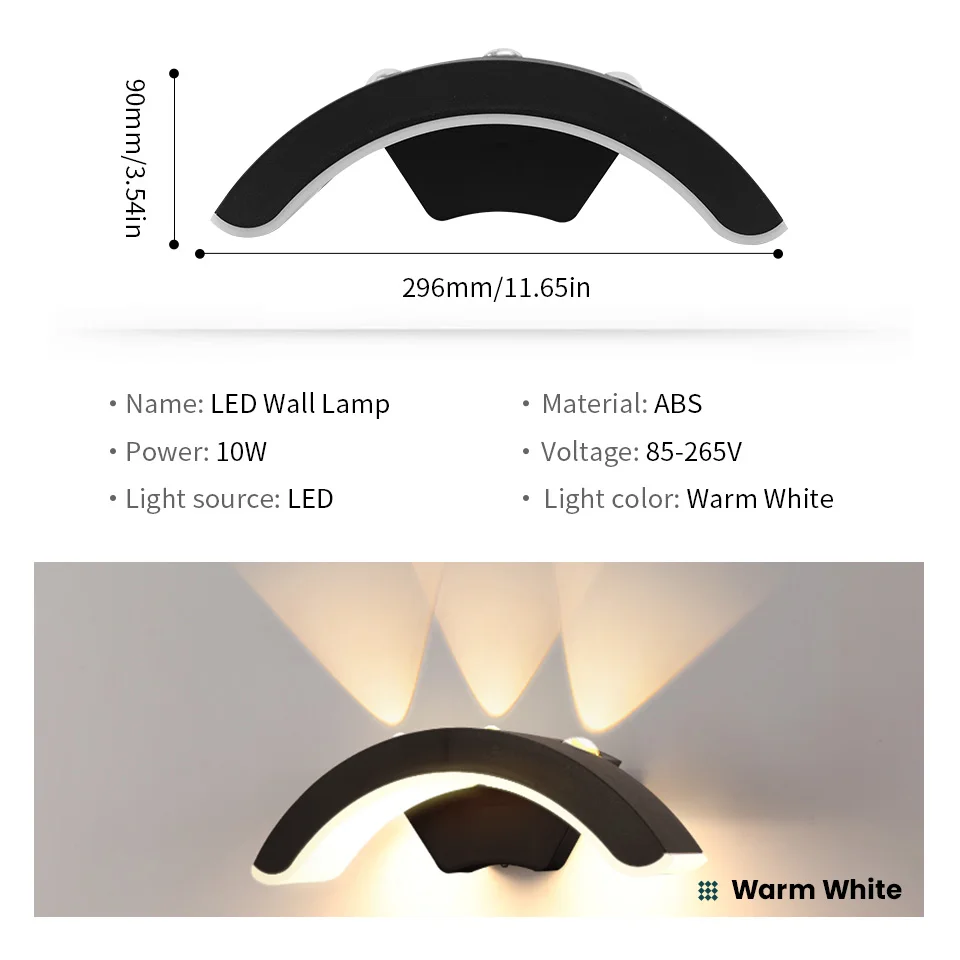 Outdoor Wall Light IP66 Waterproof 10W LED Sconce for Garden & Balcony - Image 4