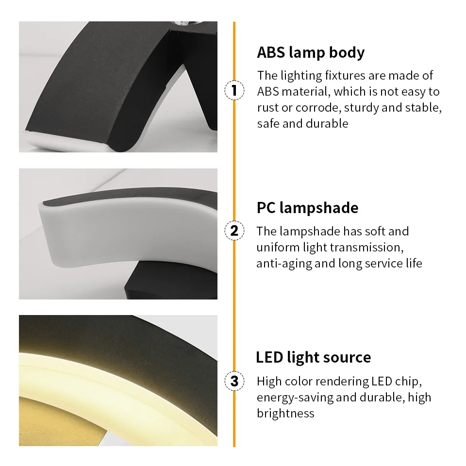 Outdoor Wall Light IP66 Waterproof 10W LED Sconce for Garden & Balcony - Image 6