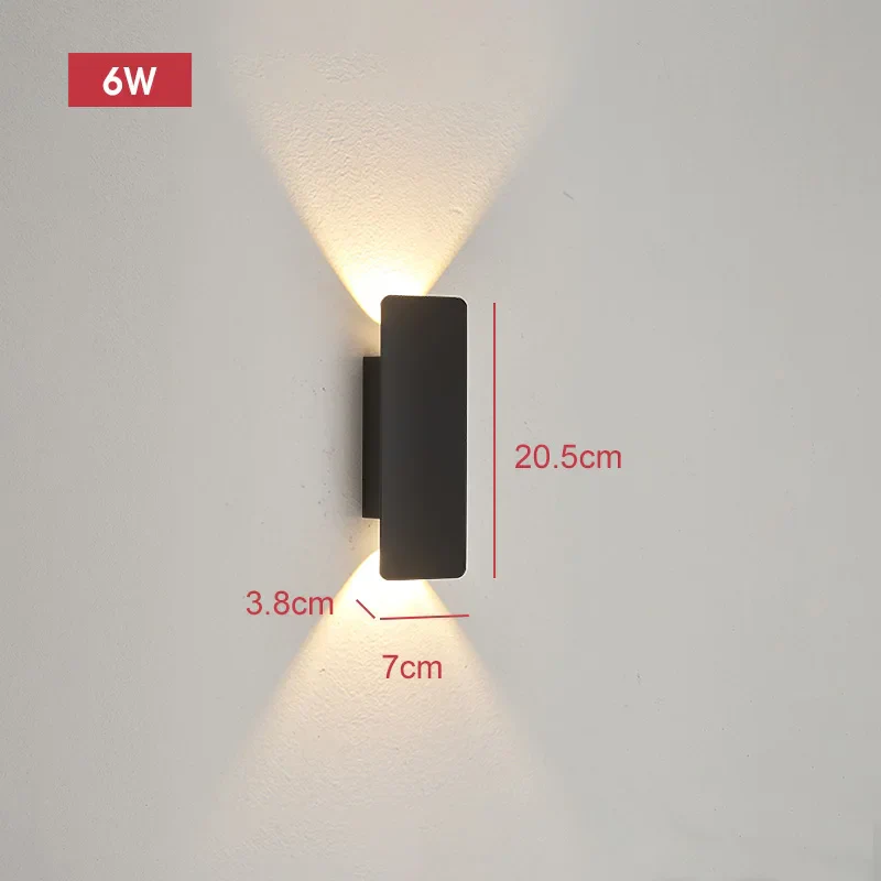 Outdoor Waterproof Wall Light – 18W LED Black Aluminum Exterior Lamp for Bedroom - Image 11