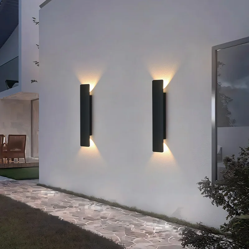 Outdoor Waterproof Wall Light – 18W LED Black Aluminum Exterior Lamp for Bedroom - Image 2