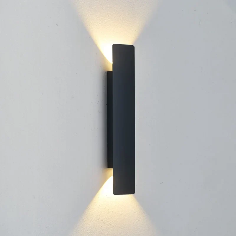 Outdoor Waterproof Wall Light – 18W LED Black Aluminum Exterior Lamp for Bedroom - Image 4