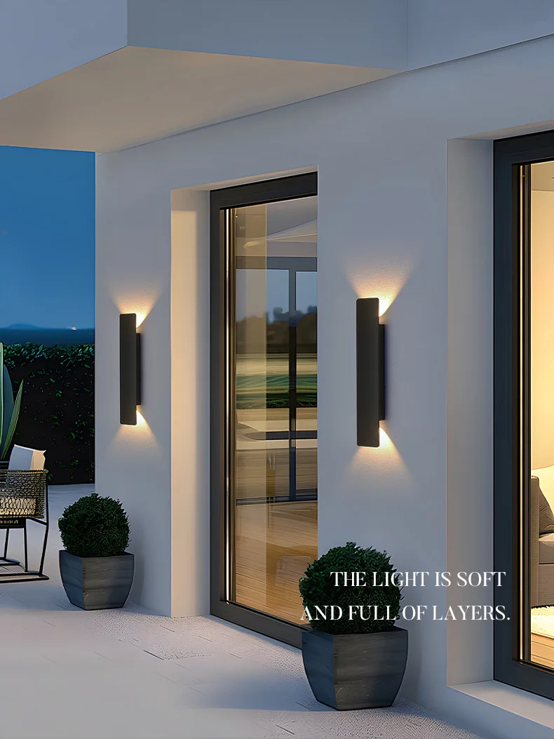 Outdoor Waterproof Wall Light – 18W LED Black Aluminum Exterior Lamp for Bedroom - Image 6