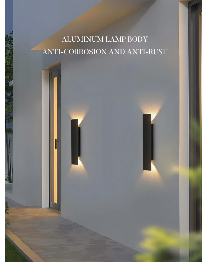 Outdoor Waterproof Wall Light – 18W LED Black Aluminum Exterior Lamp for Bedroom - Image 7