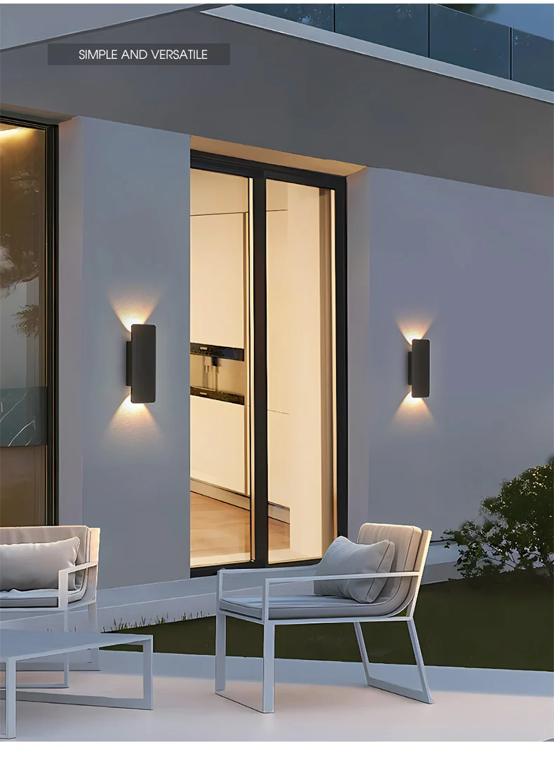 Outdoor Waterproof Wall Light – 18W LED Black Aluminum Exterior Lamp for Bedroom - Image 8