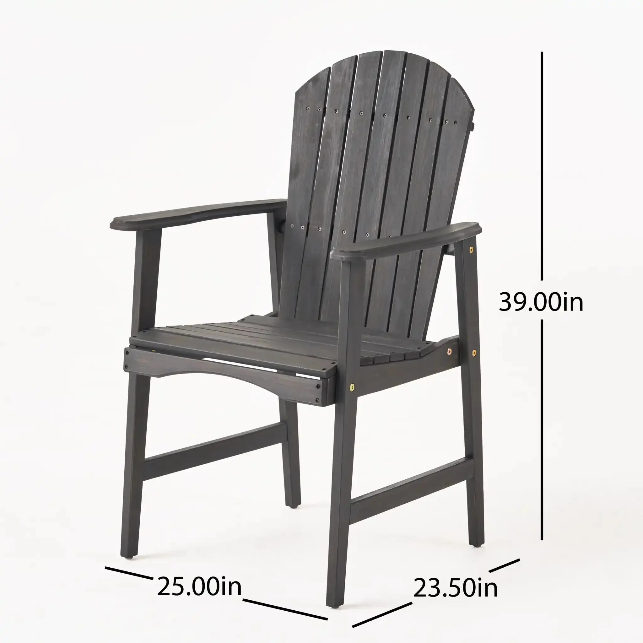 Outdoor Weather Resistant Acacia Wood Adirondack Dining Chairs (Set of 2) - Image 12