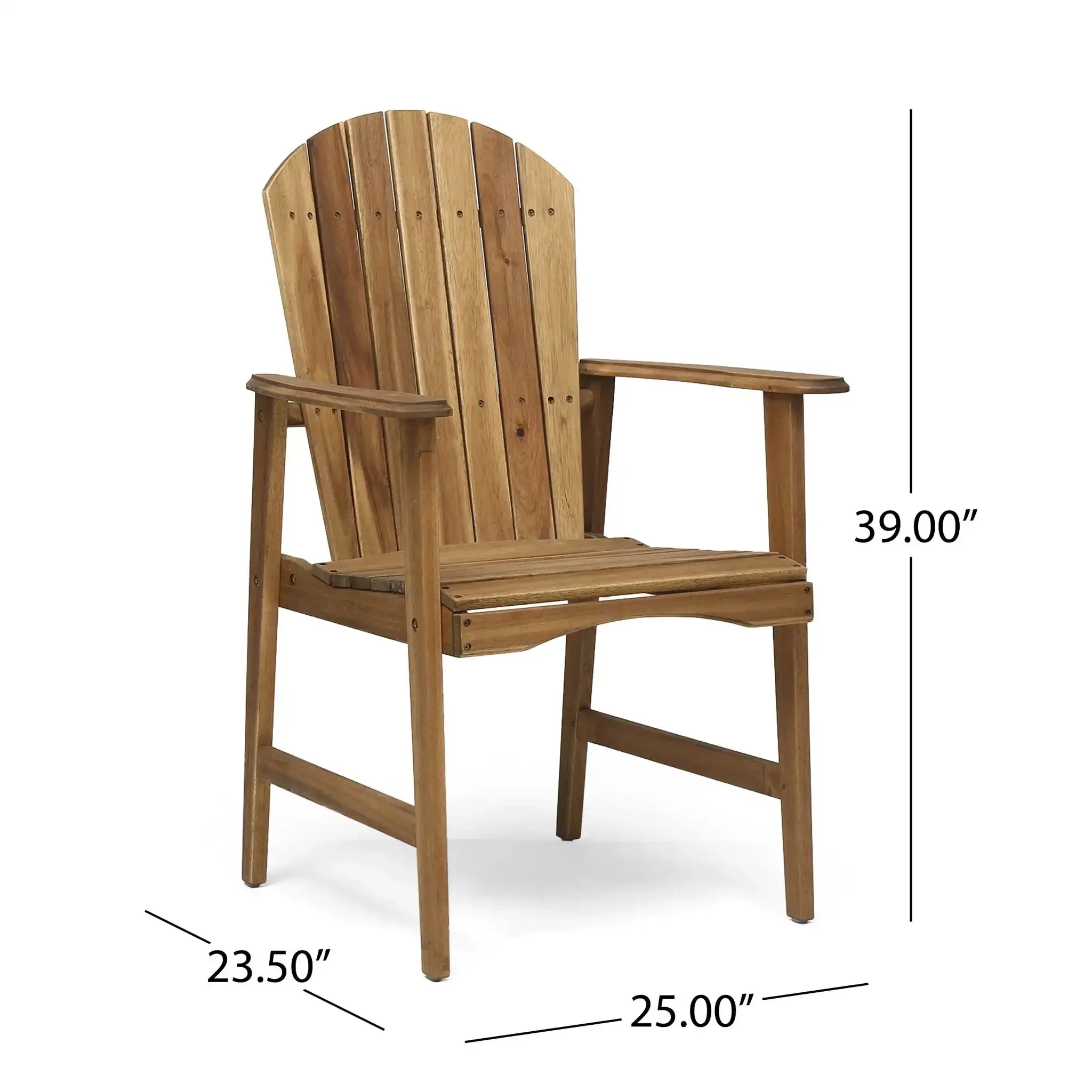 Outdoor Weather Resistant Acacia Wood Adirondack Dining Chairs (Set of 2) - Image 16