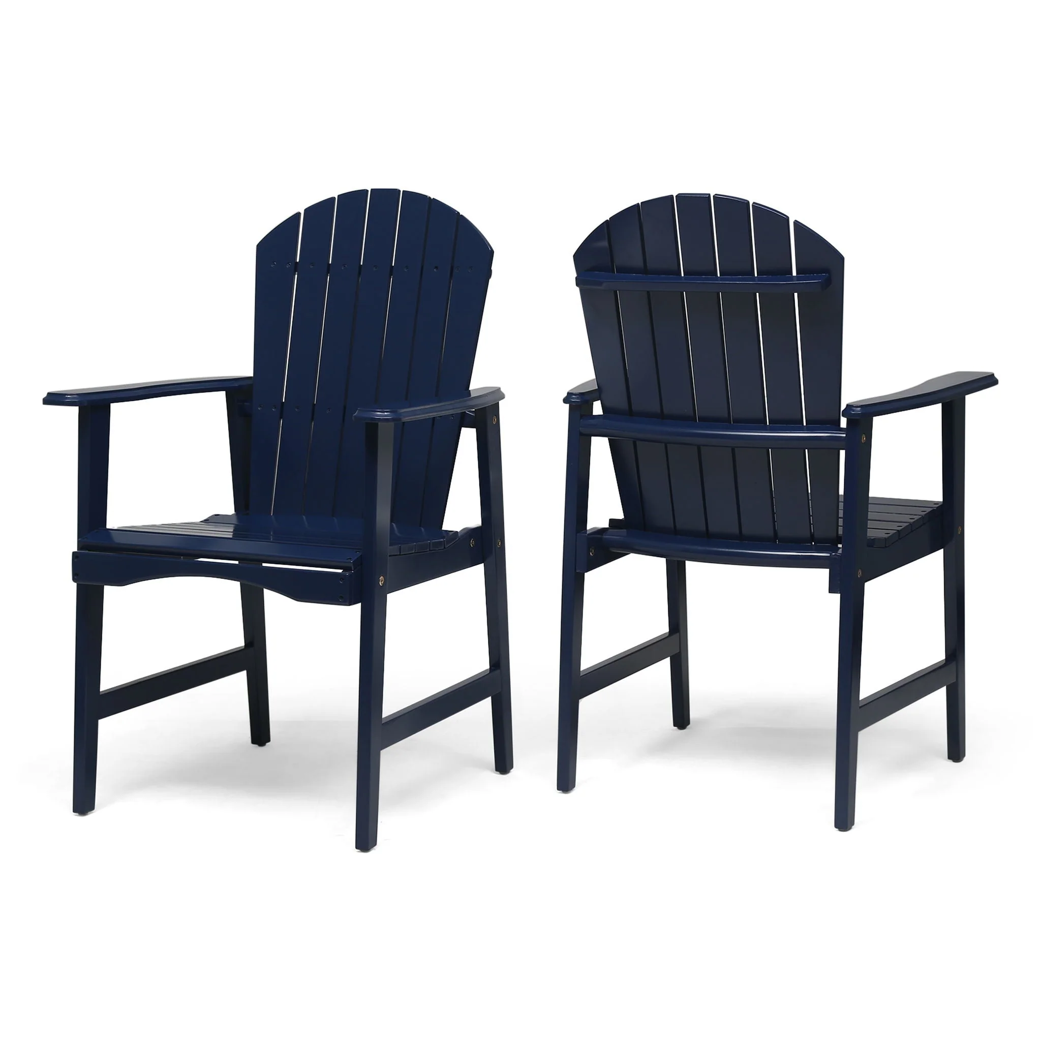 Outdoor Weather Resistant Acacia Wood Adirondack Dining Chairs (Set of 2) - Image 3