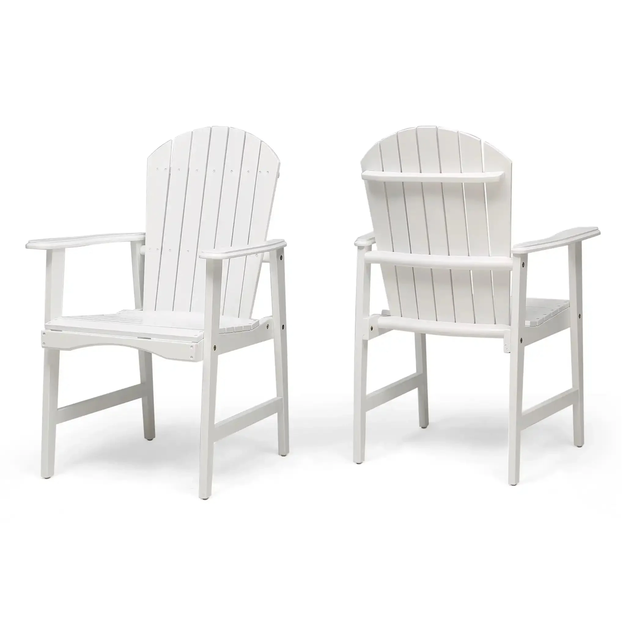 Outdoor Weather Resistant Acacia Wood Adirondack Dining Chairs (Set of 2) - Image 5