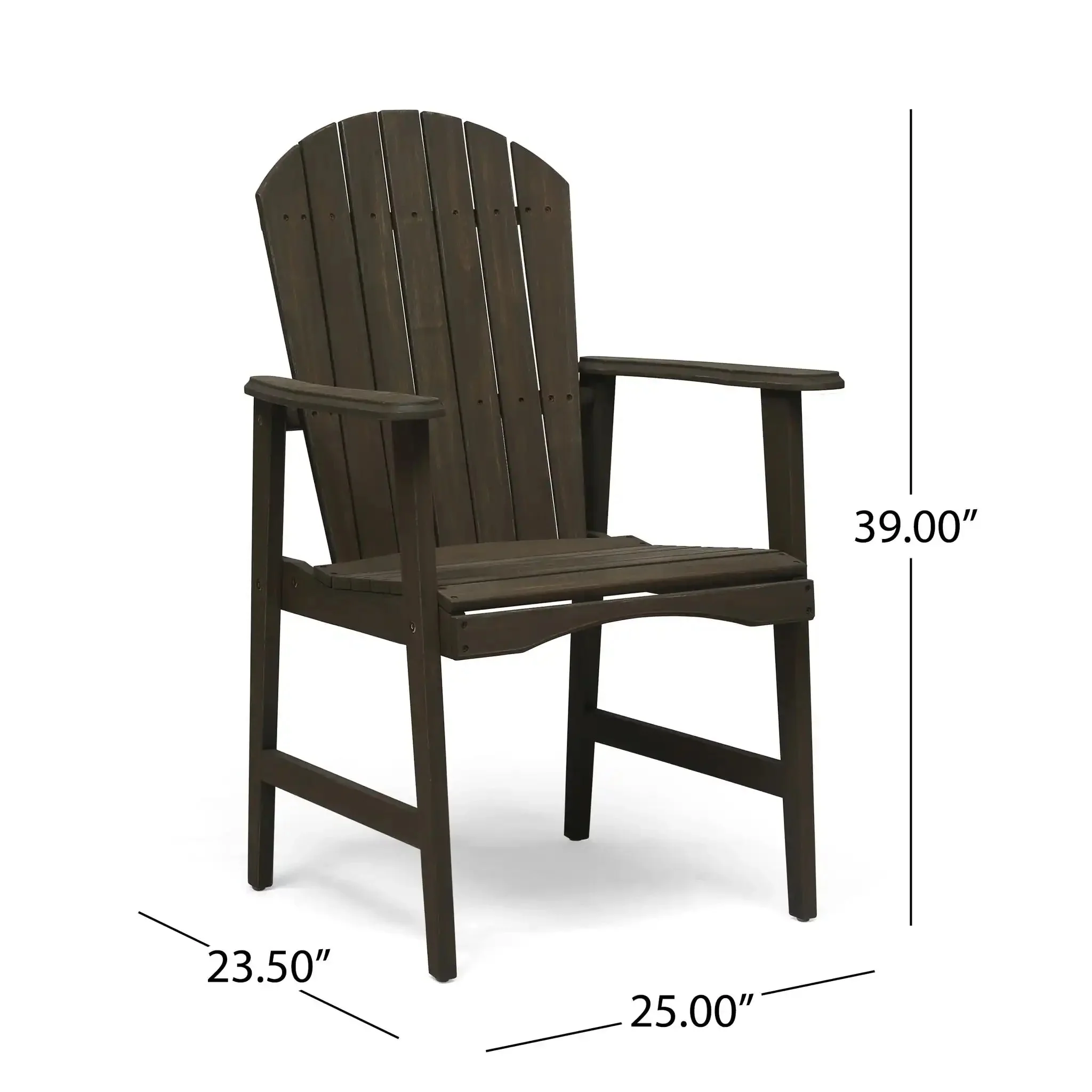 Outdoor Weather Resistant Acacia Wood Adirondack Dining Chairs (Set of 2) - Image 9