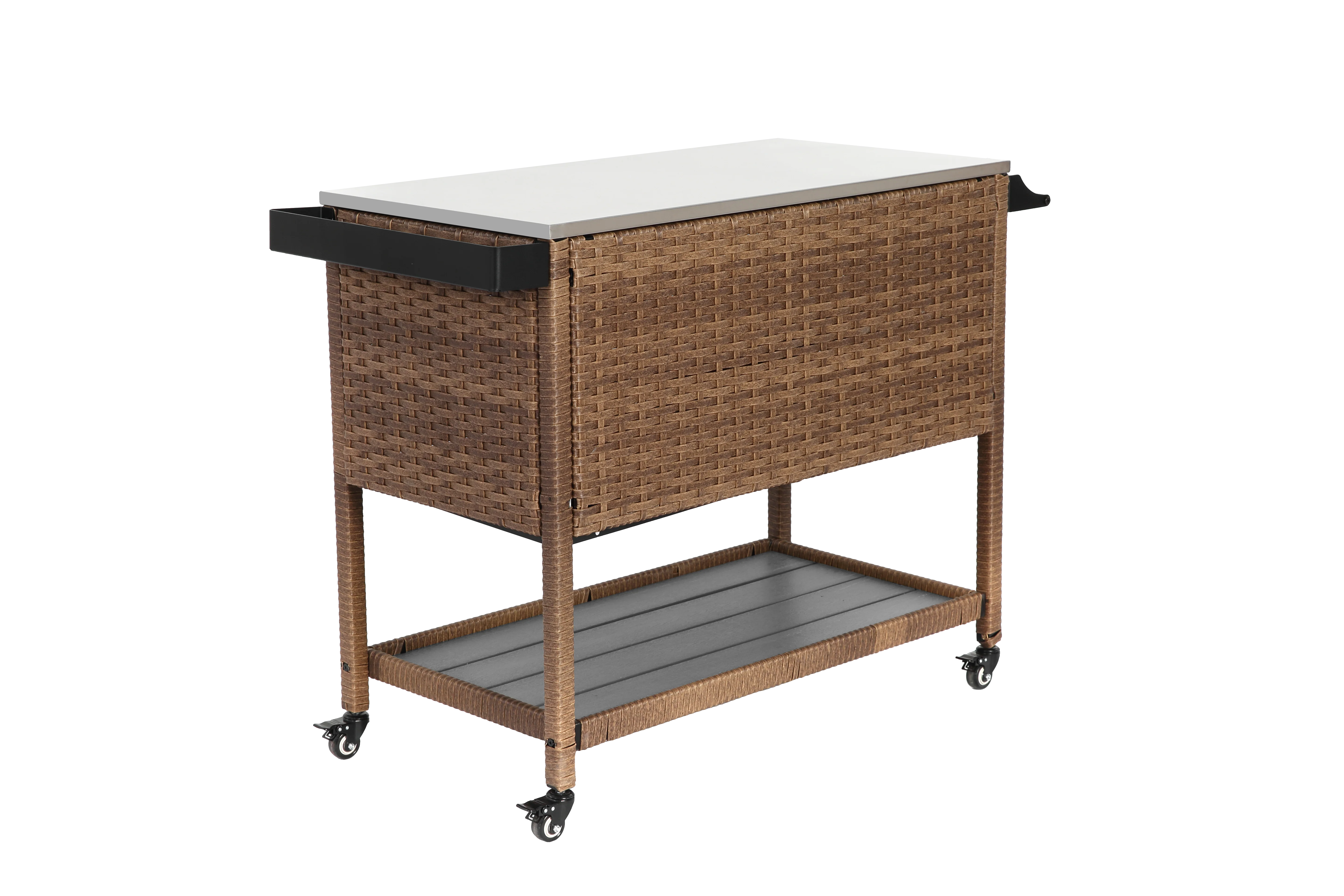 Outdoor Wicker Bar Cart - Image 6