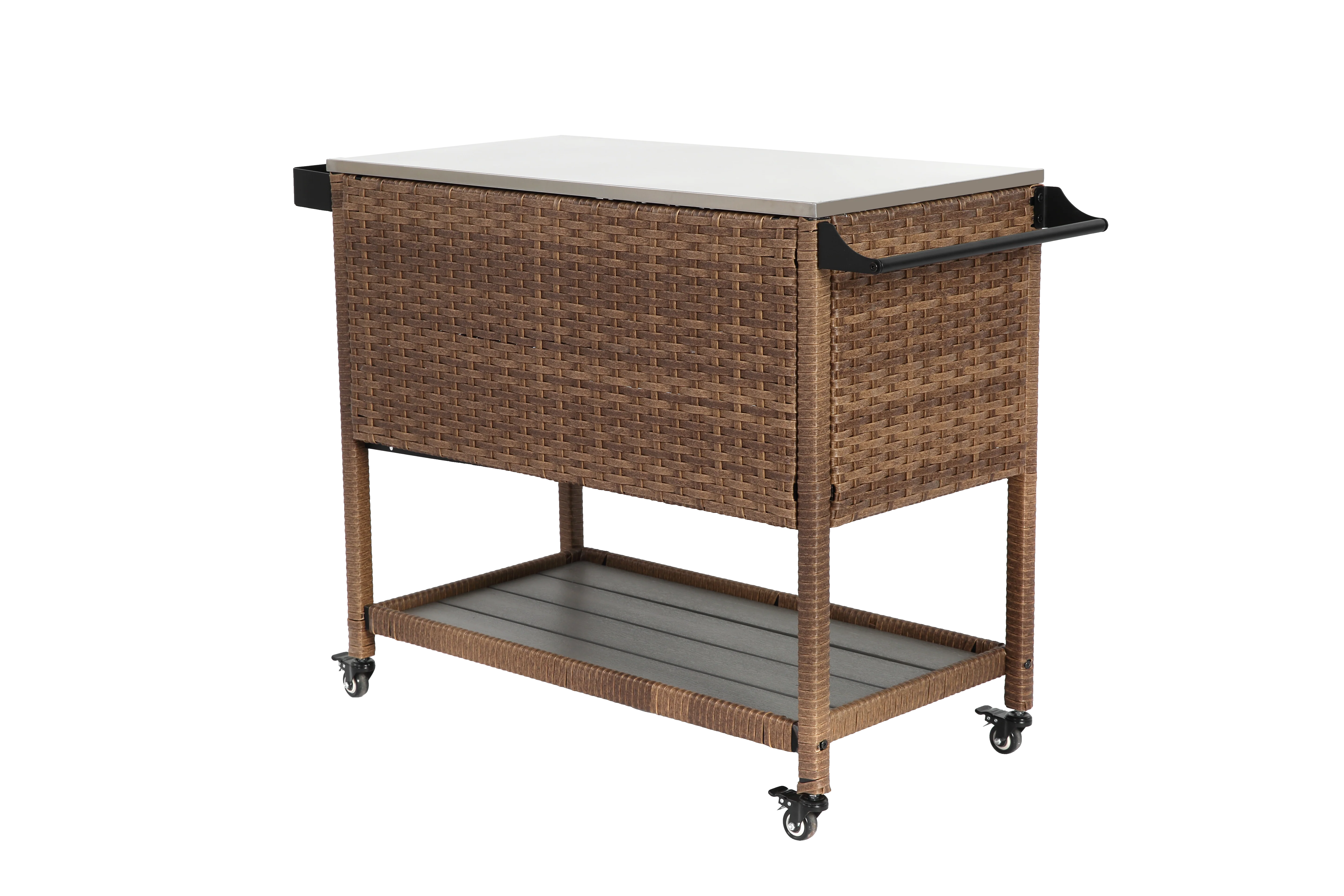 Outdoor Wicker Bar Cart - Image 8