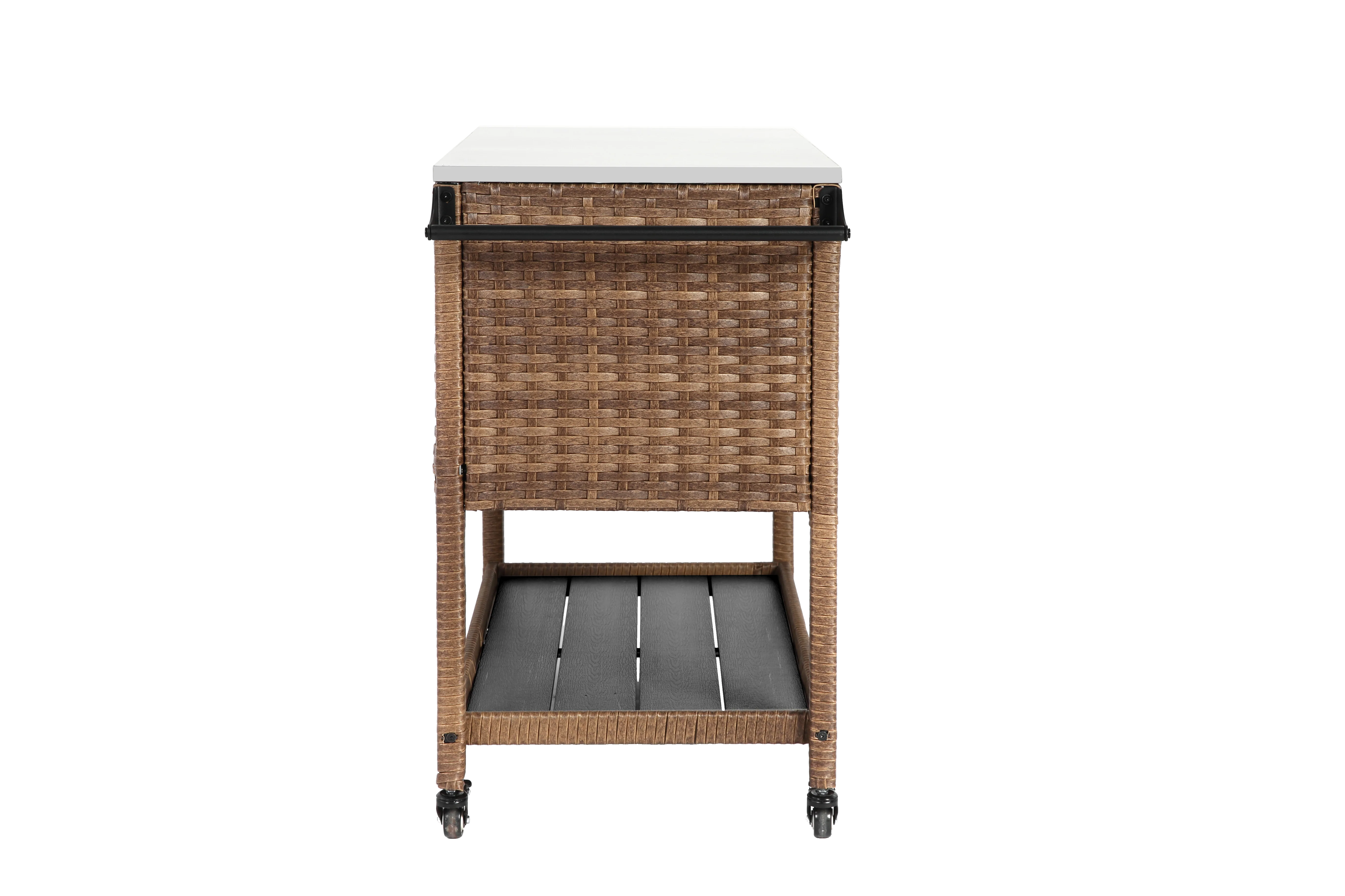 Outdoor Wicker Bar Cart - Image 9