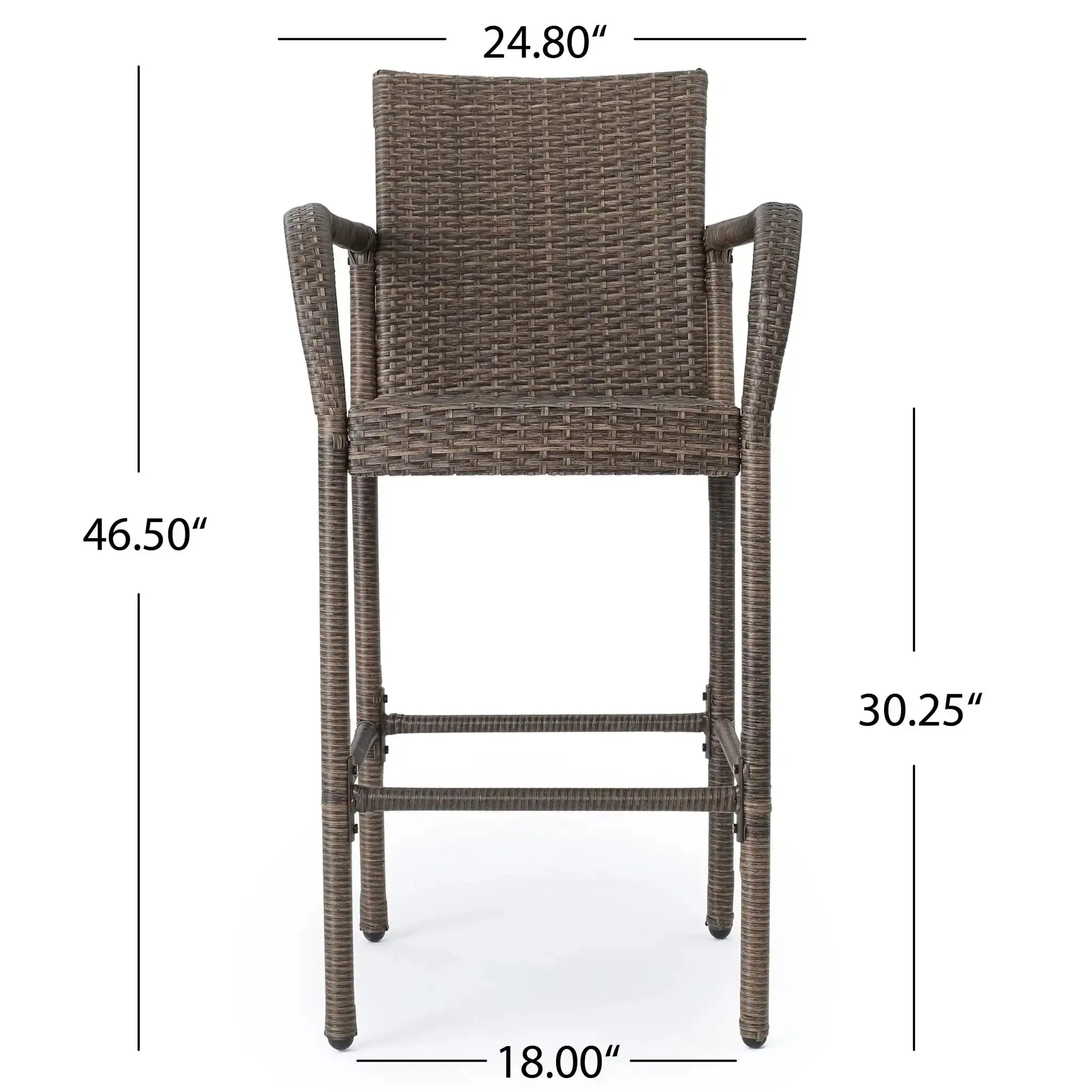 Outdoor Wicker Barstools With Rattan And Iron Frame - Image 4