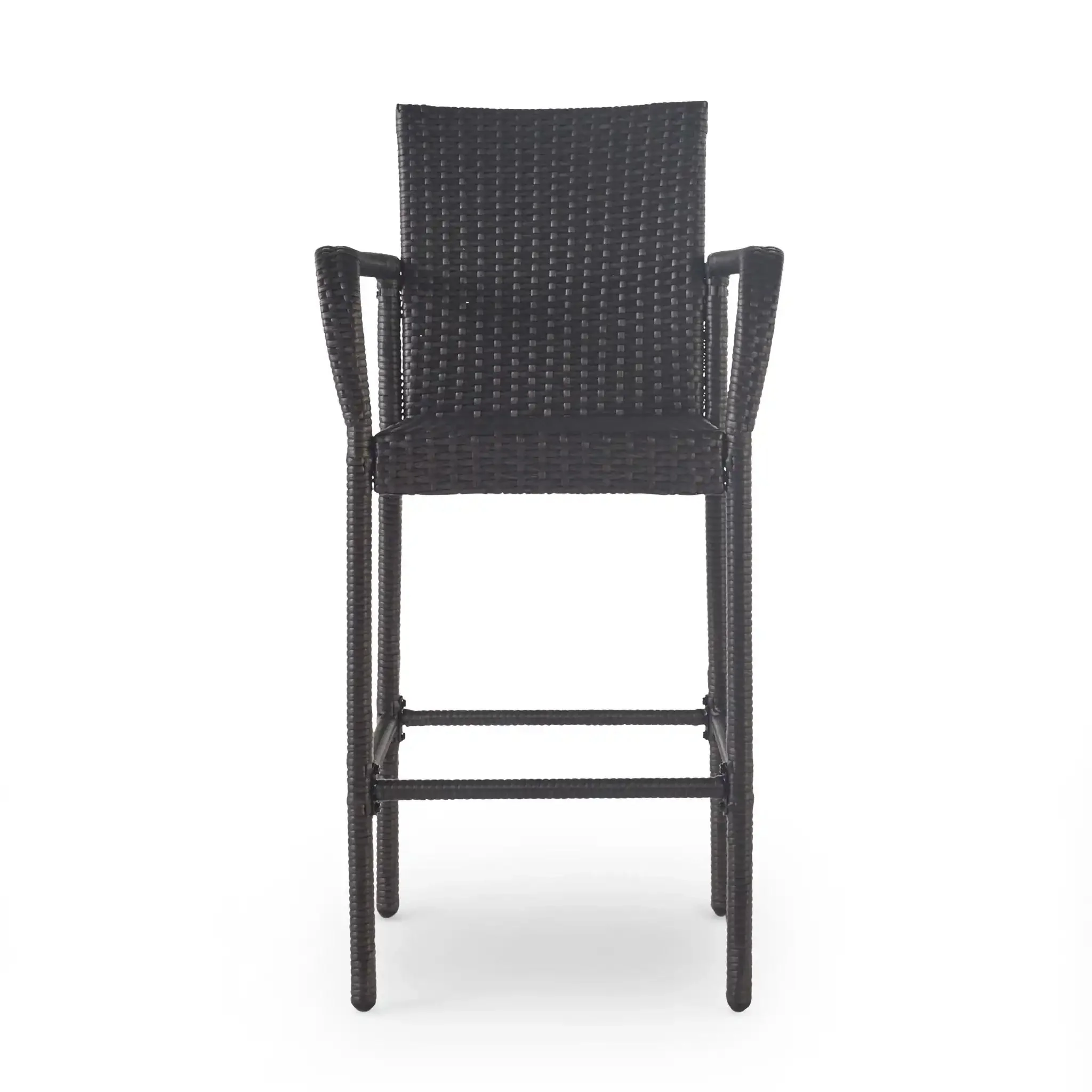 Outdoor Wicker Barstools With Rattan And Iron Frame - Image 7
