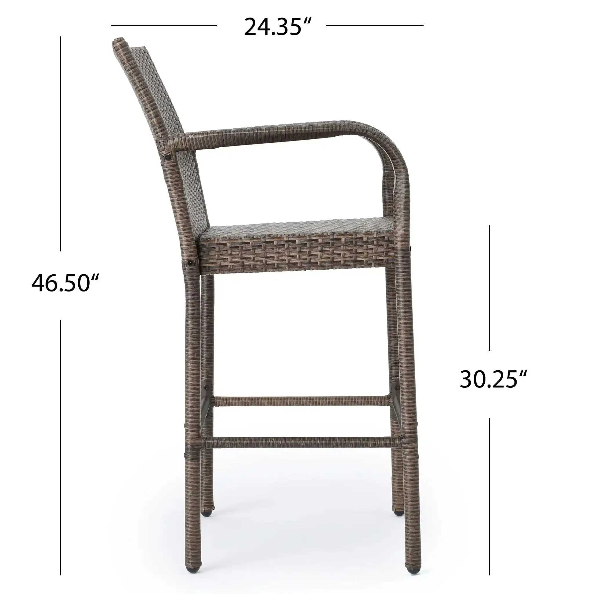 Outdoor Wicker Barstools With Rattan And Iron Frame - Image 8