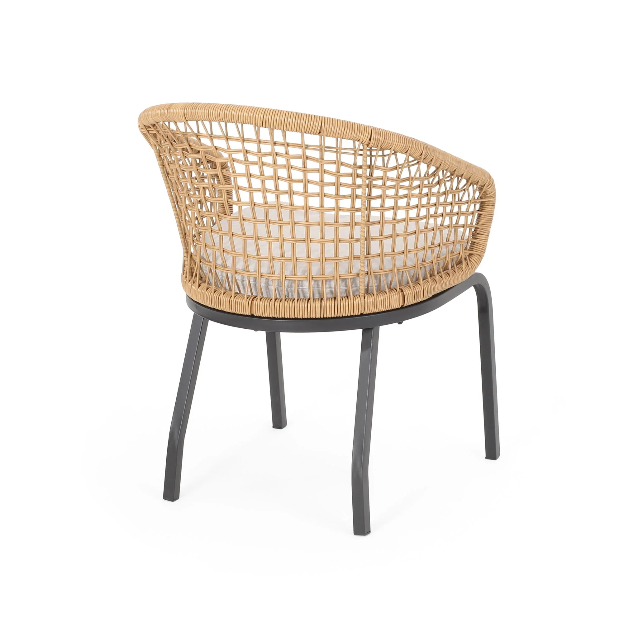 Outdoor Wicker Chair With Powder Coated Iron Legs - Image 13