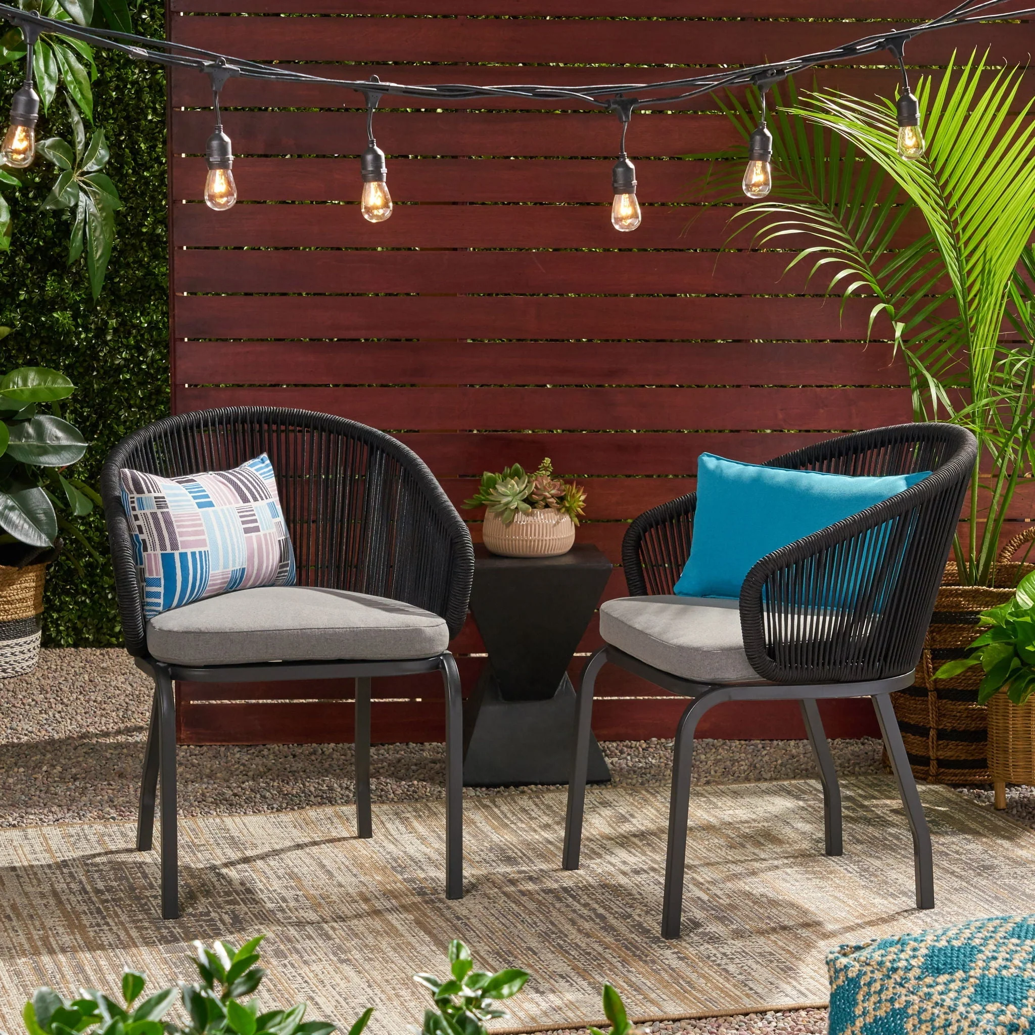Outdoor Wicker Chair With Powder Coated Iron Legs - Image 14