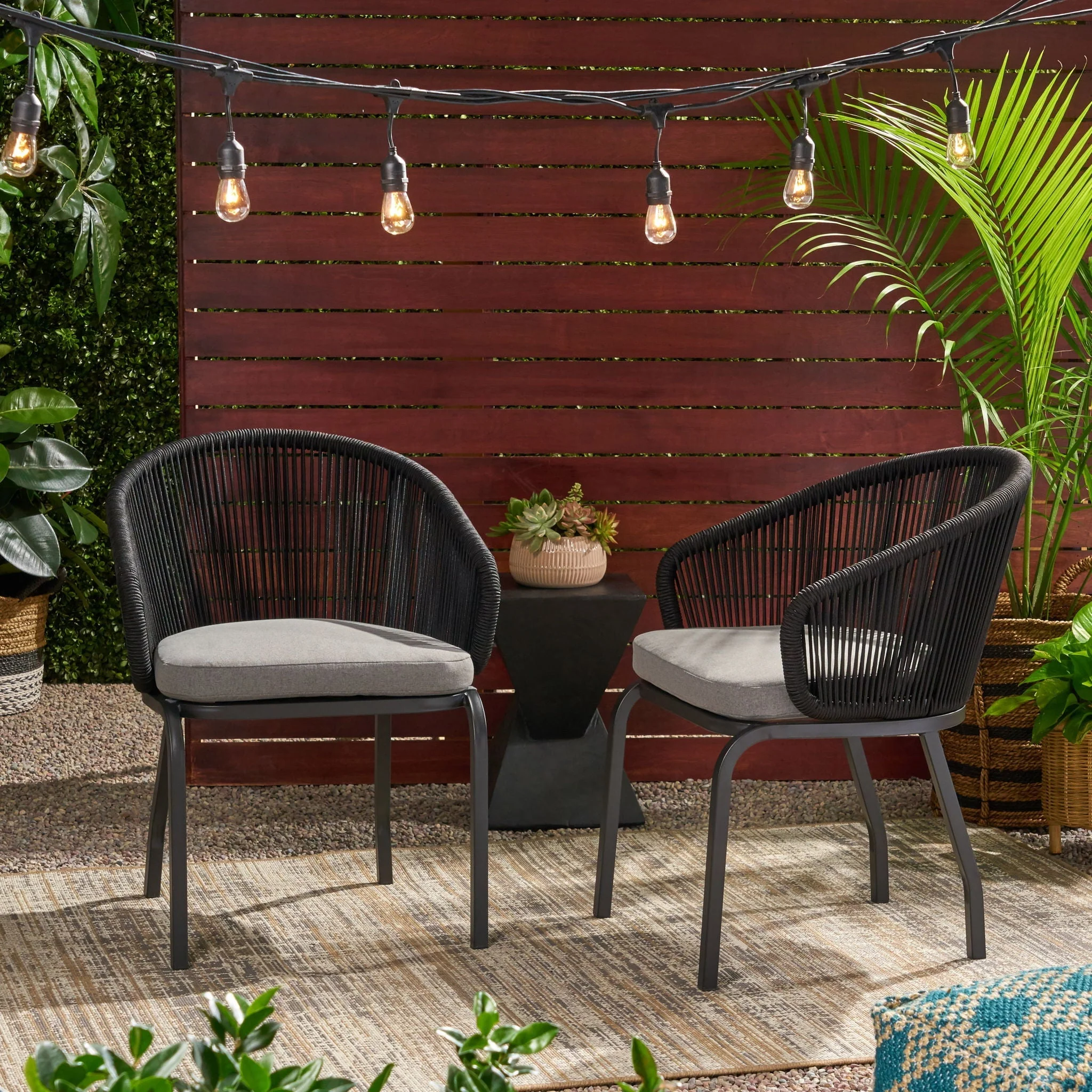 Outdoor Wicker Chair With Powder Coated Iron Legs - Image 17