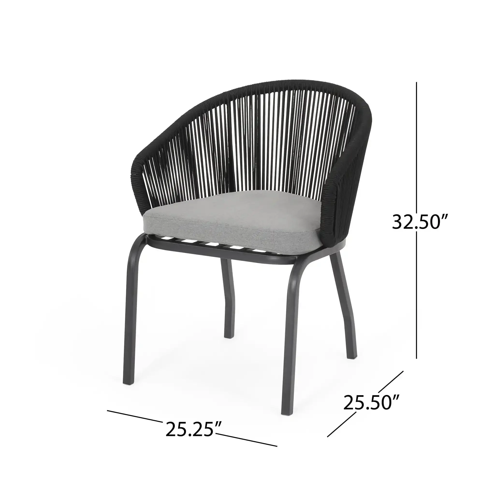 Outdoor Wicker Chair With Powder Coated Iron Legs - Image 18