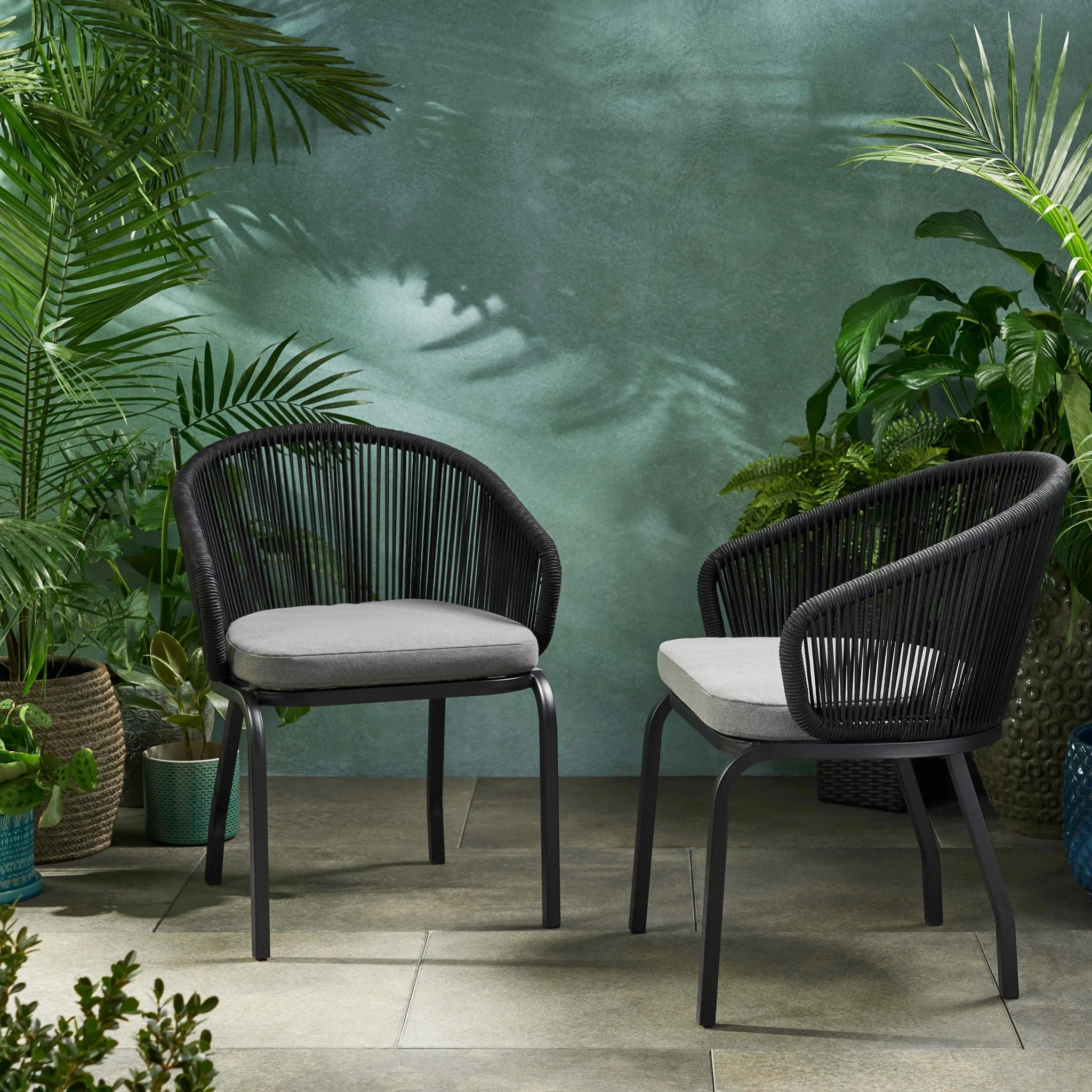 Outdoor Wicker Chair With Powder Coated Iron Legs - Image 5