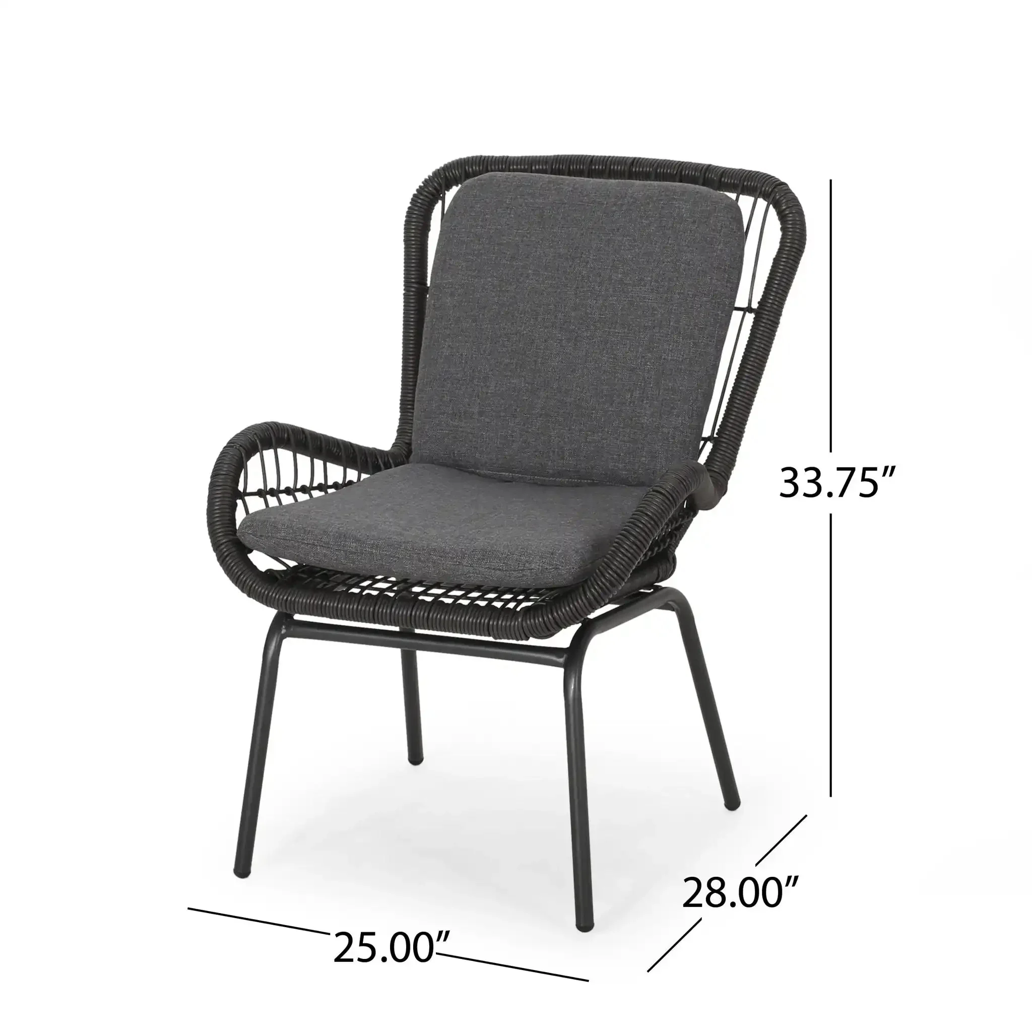 Outdoor Wicker Club Chair With Cushions (Set of 2) - Image 5