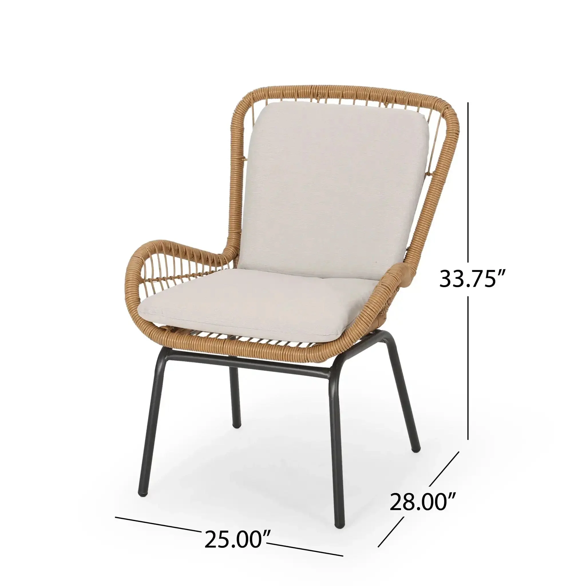 Outdoor Wicker Club Chair With Cushions (Set of 2) - Image 6