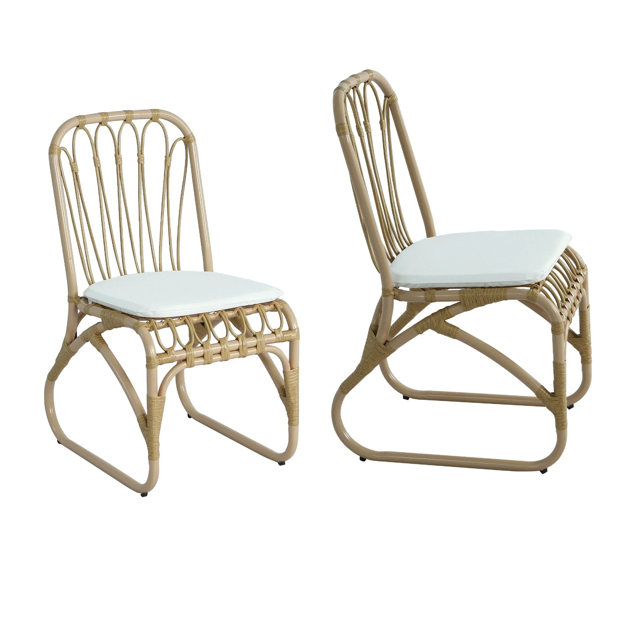 Outdoor Wicker Dining Chairs With Washable Cushion (Set of 2) - Image 4