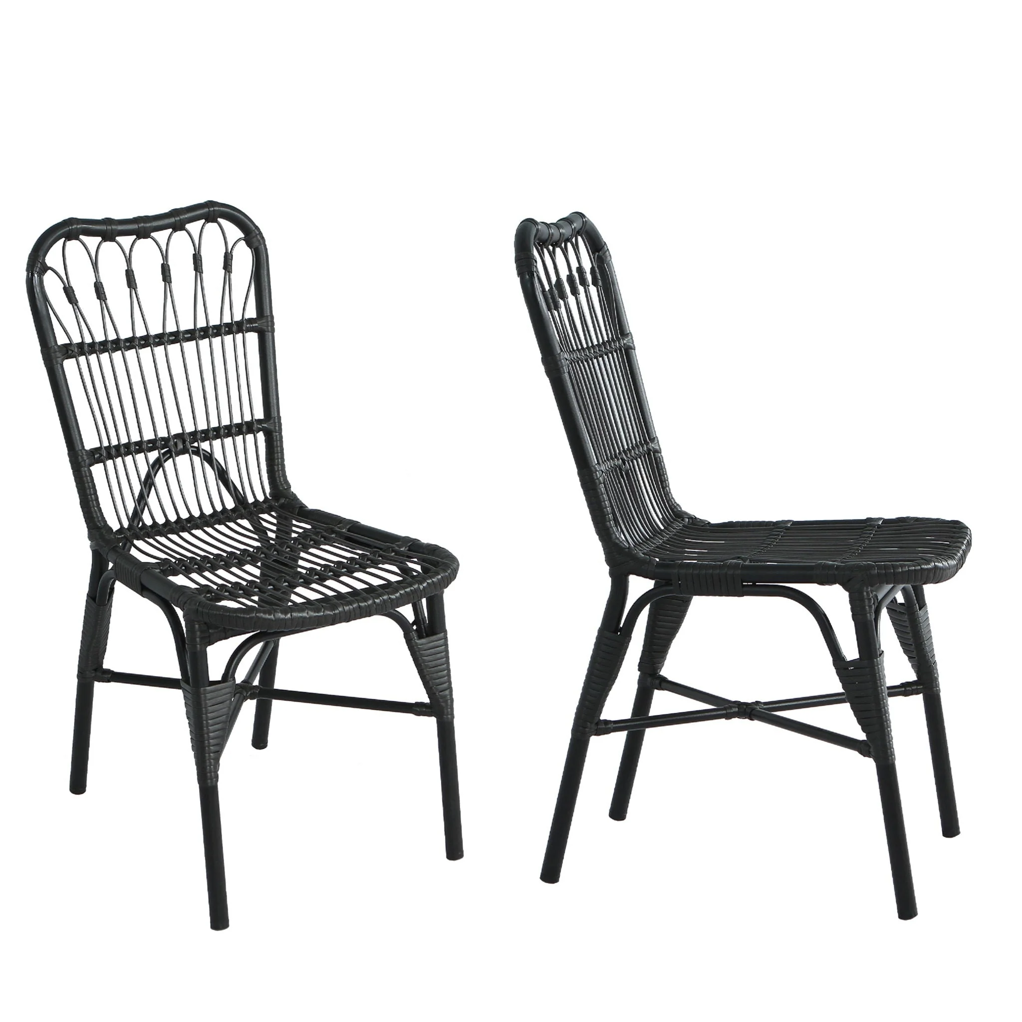 Outdoor Wicker Patio Dining Chairs Set with Durable Frame and Rattan Weave - Image 6