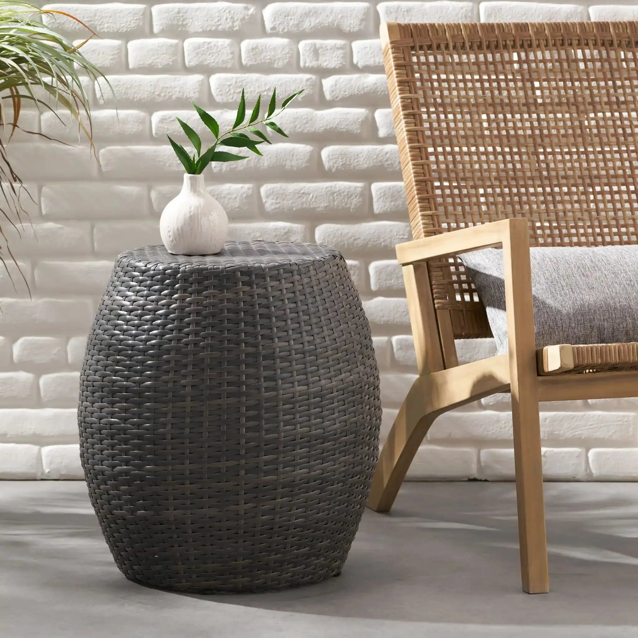 Outdoor Wicker Patio Side Table - Image 3