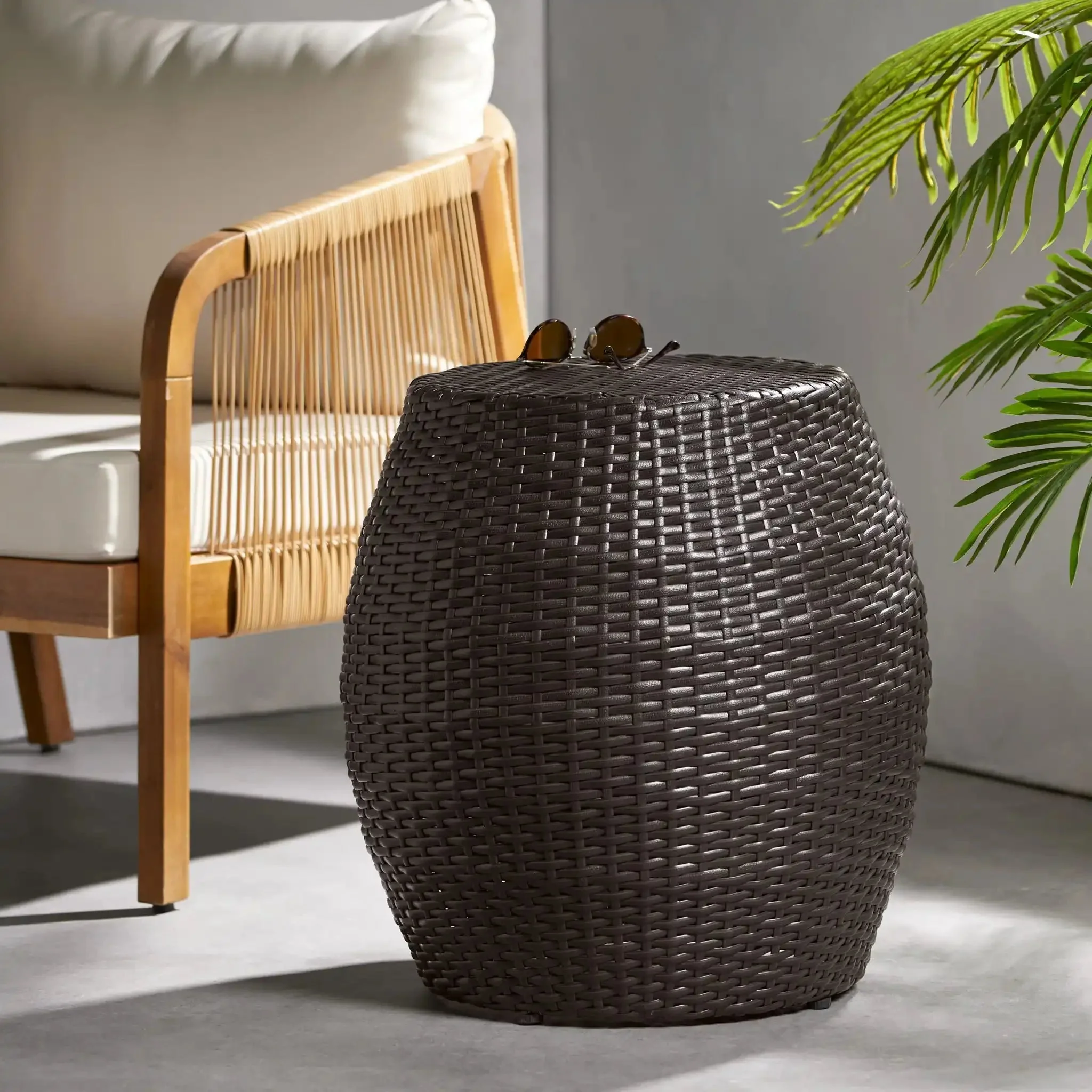 Outdoor Wicker Patio Side Table - Image 7