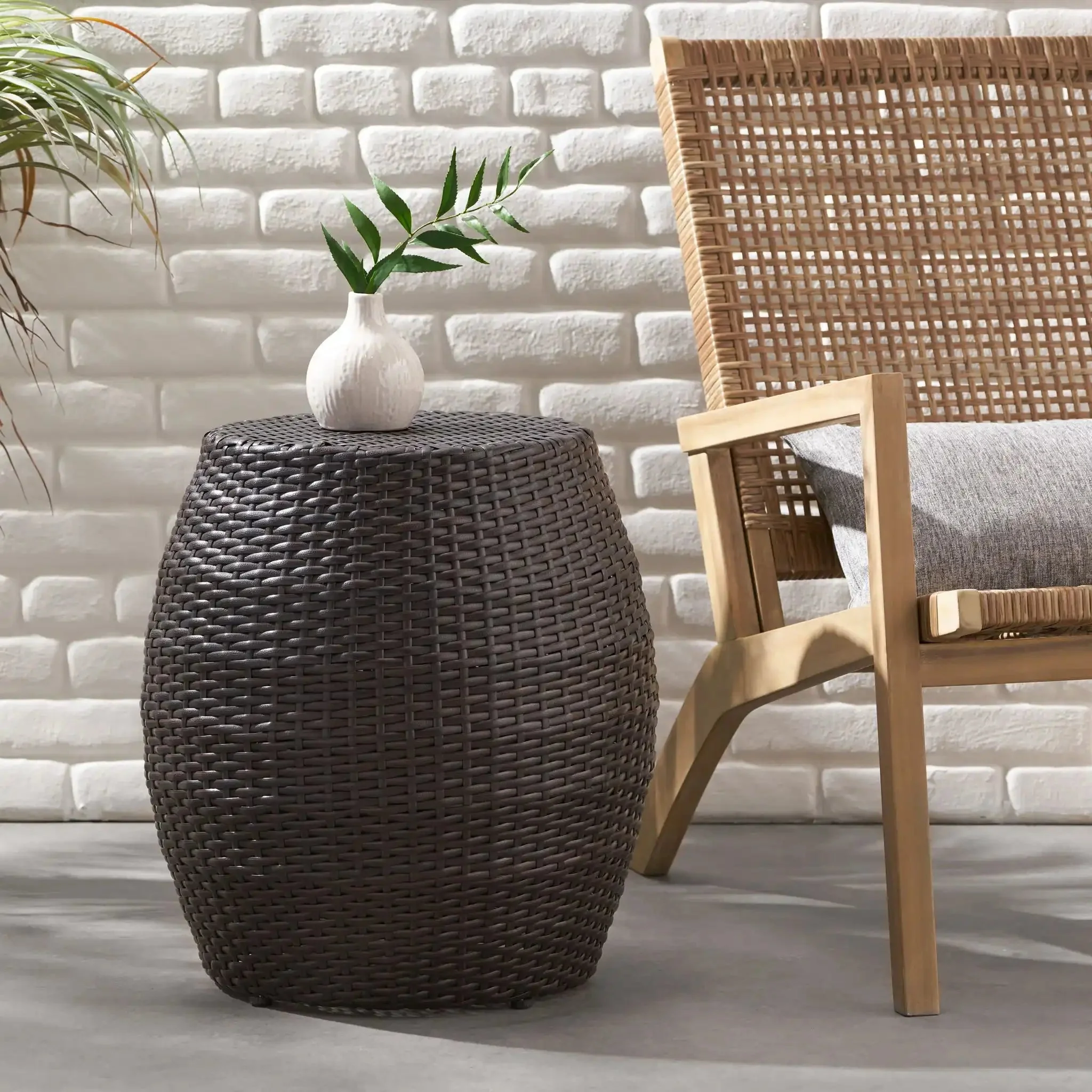 Outdoor Wicker Patio Side Table - Image 8
