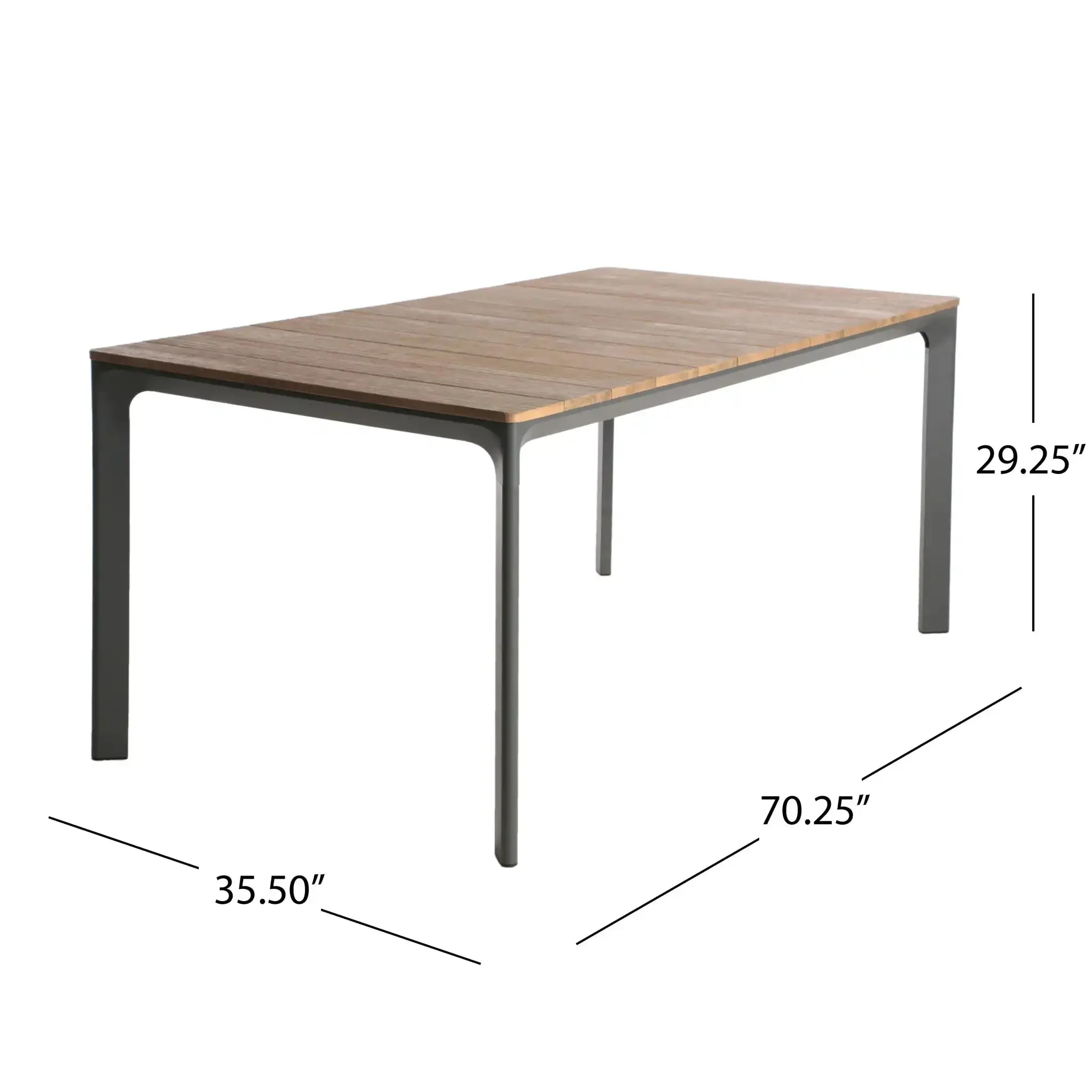 Outdoor Wicker Rectangular Dining Table With Iron Frame And Water Resistant Rattan - Image 2