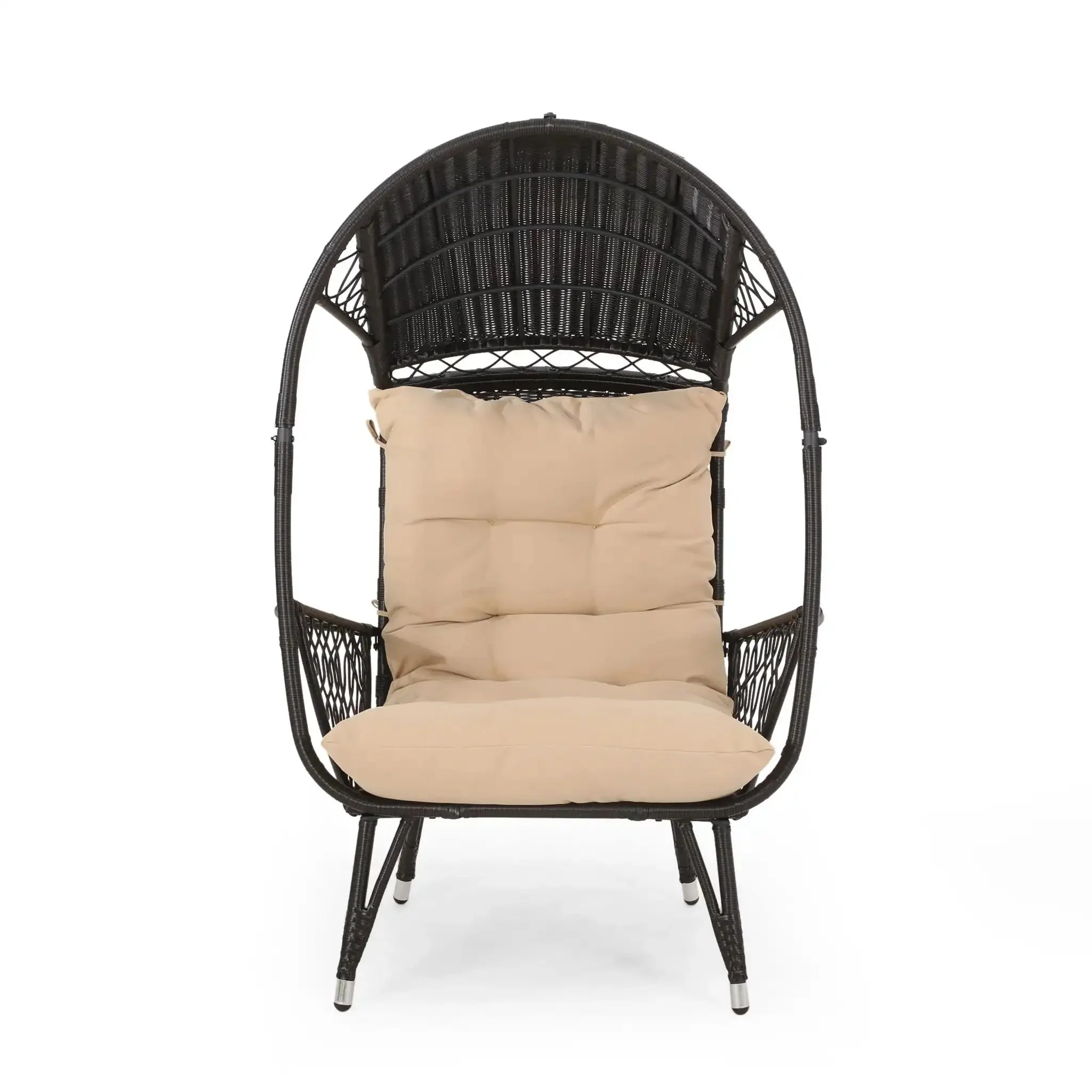 Outdoor Wicker Standing Basket Chair With Cushion - Image 7
