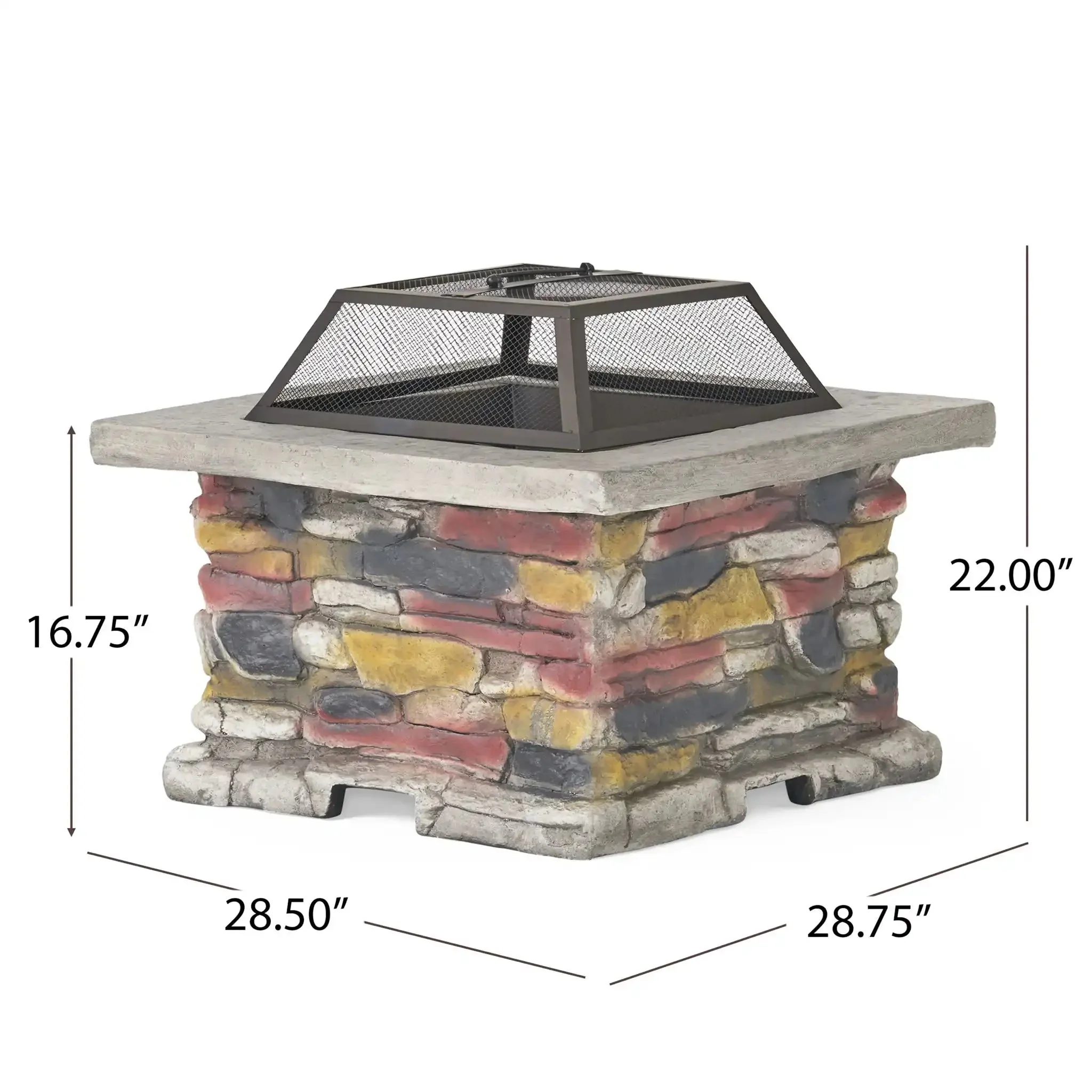 Outdoor Wood Burning Magnesium Oxide Fire Pit with Lid - Image 2