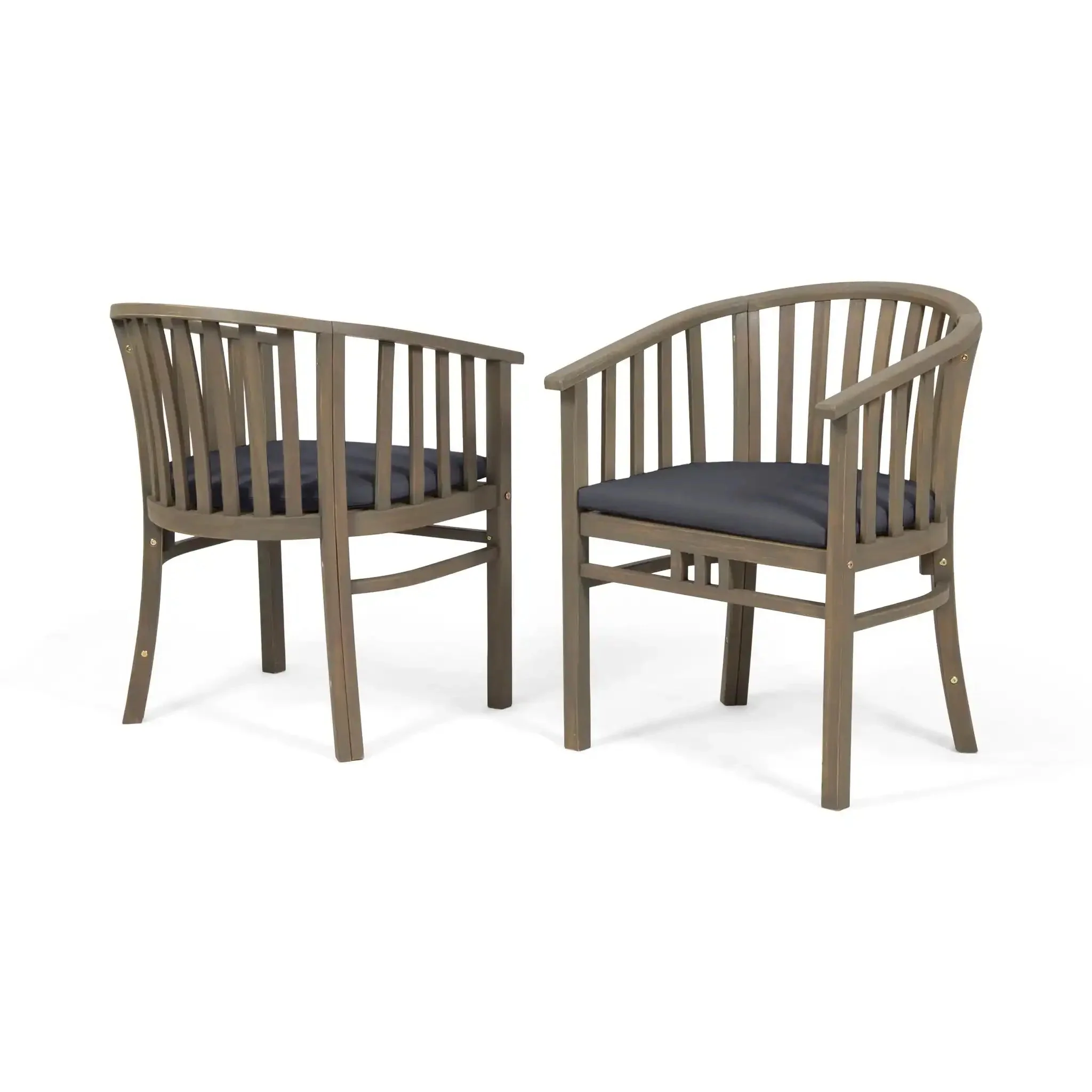 Outdoor Wooden Dining Chairs With Cushions (Set of 2) - Image 2