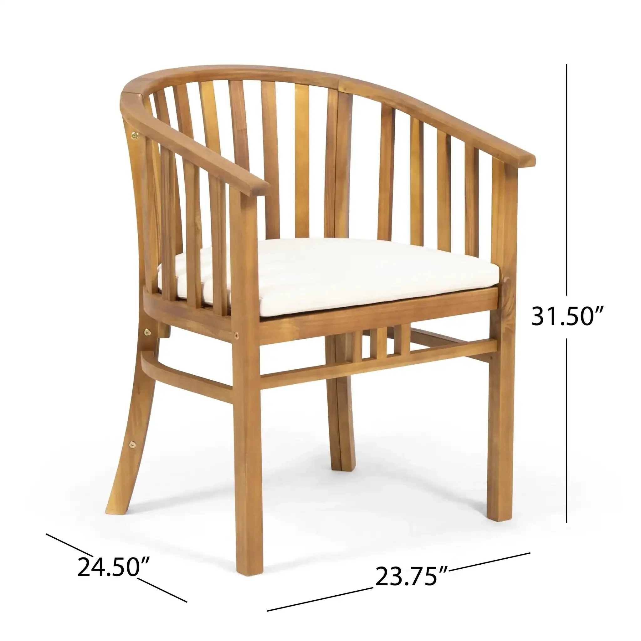 Outdoor Wooden Dining Chairs With Cushions (Set of 2) - Image 8