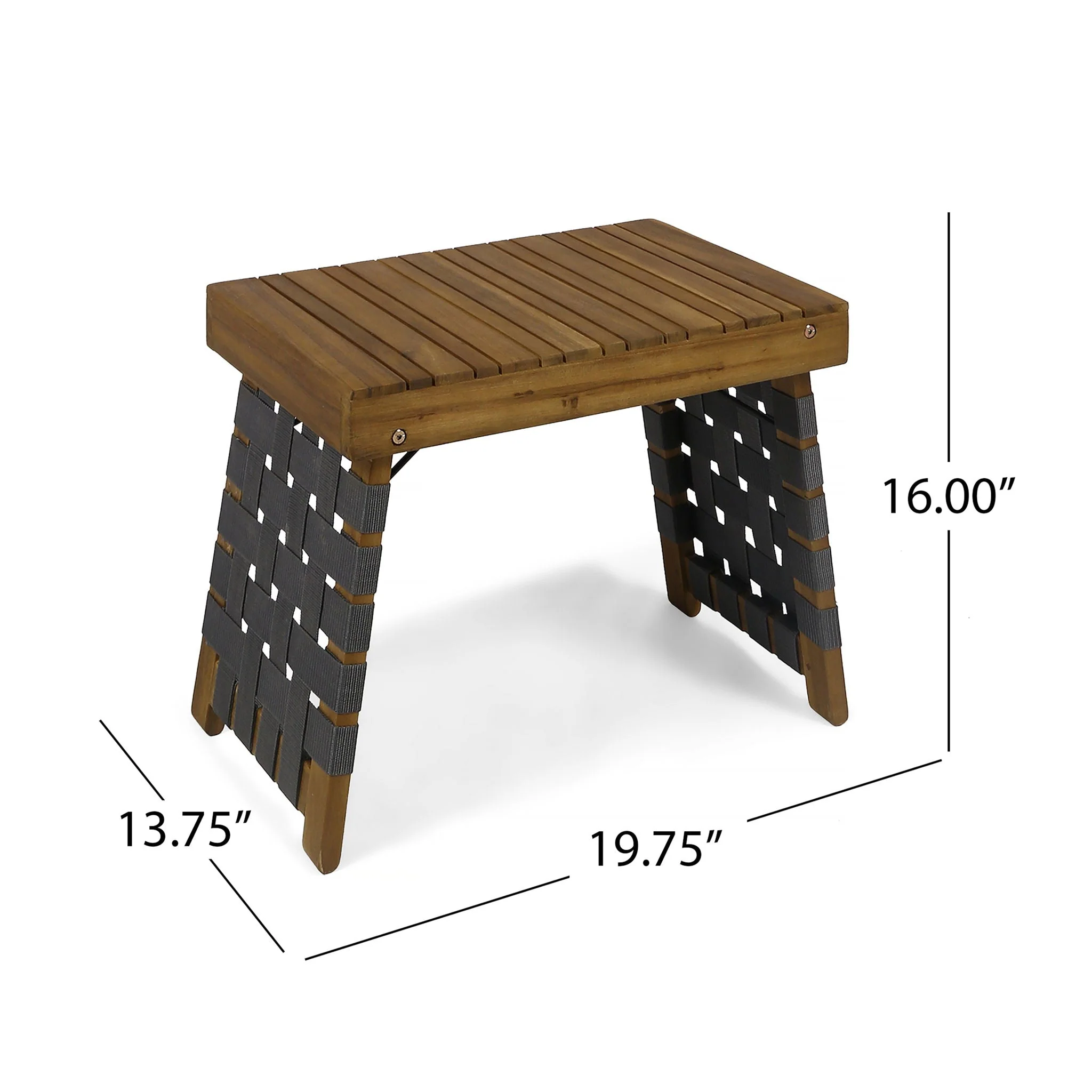 Outdoor Wooden Foldable Side Table - Teak - Image 4