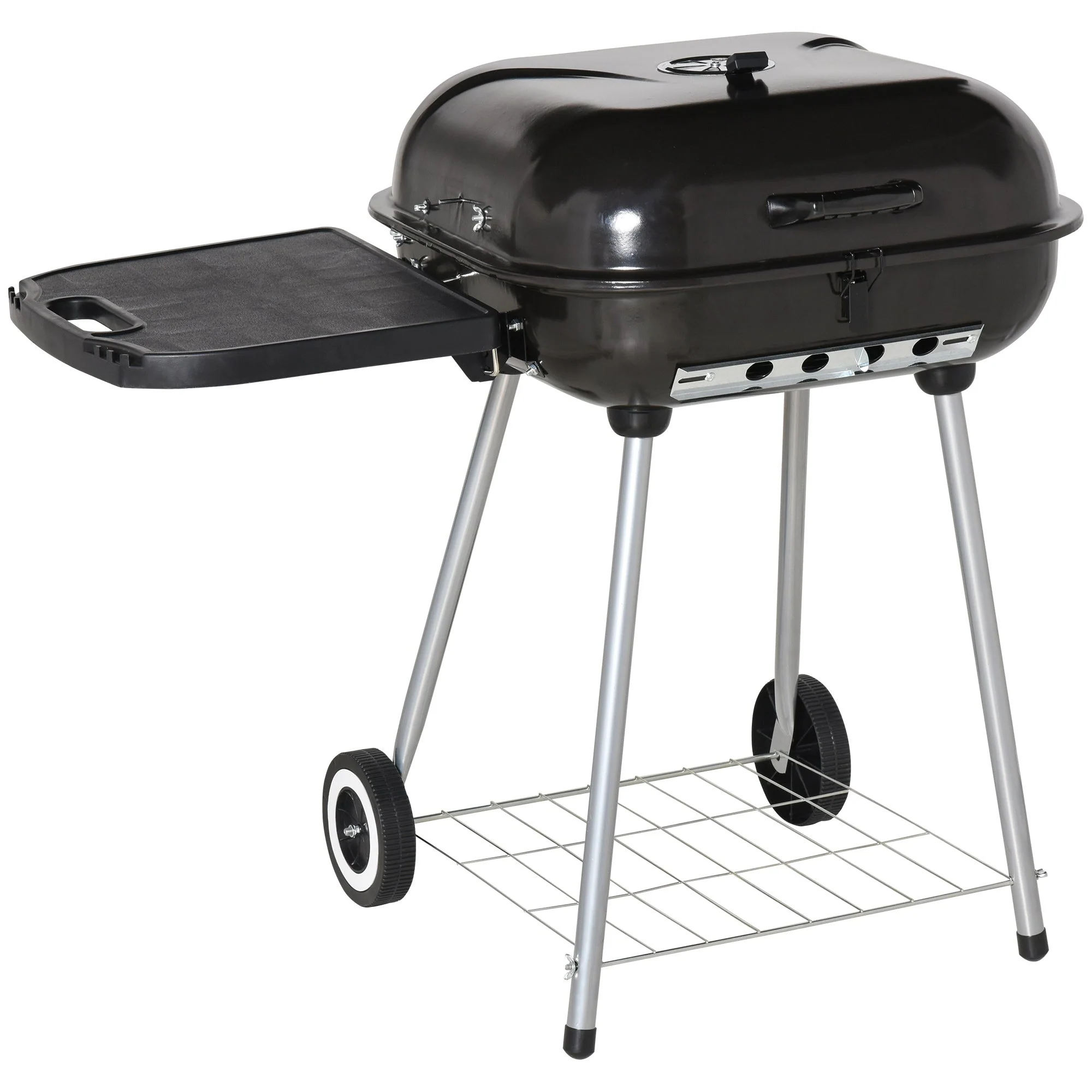 Outsunny 21' Portable Charcoal Grill with Wheels and Bottom Shelf - Image 6